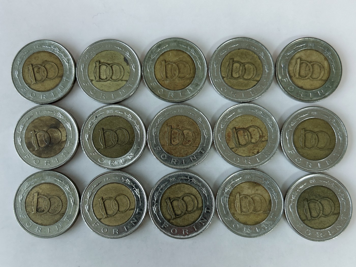 第一海外回流一元起拍收藏 散币专场 第83期 匈牙利100福林双色币硬币 15枚