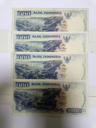 【20230423】非全新纸币第131场 - 印度尼西亚1000卢比4张纸币