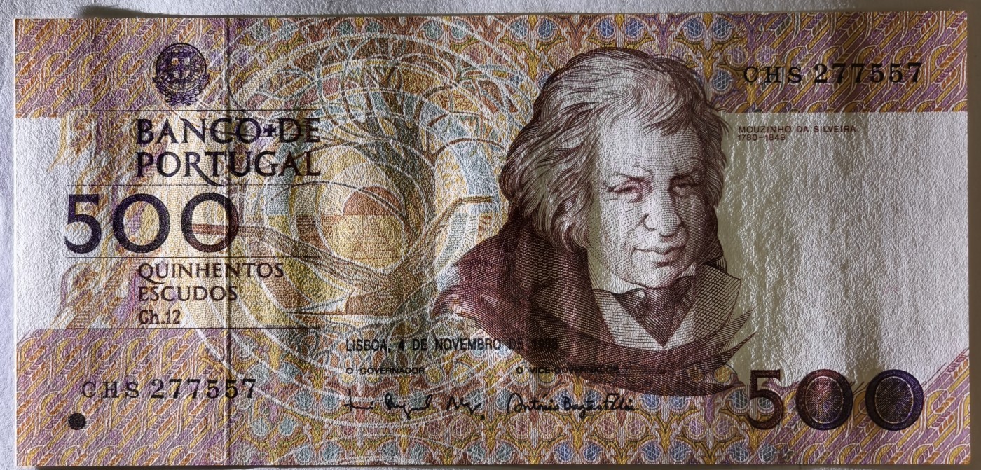 紫瑗钱币——第341期拍卖——纸币场 葡萄牙 1993年 10月4日 莫西尼奥 500埃斯库多 UNC