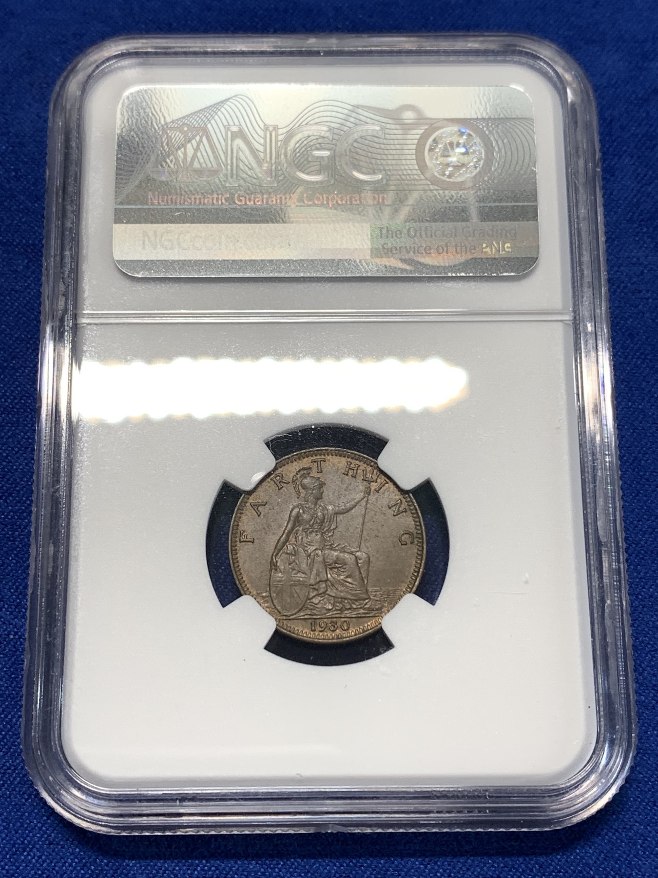 《竞宝斋》第260场-周日，周一，周二 3场连拍 (全场包邮) NGC MS64BN 英国1930年乔五1法新铜币