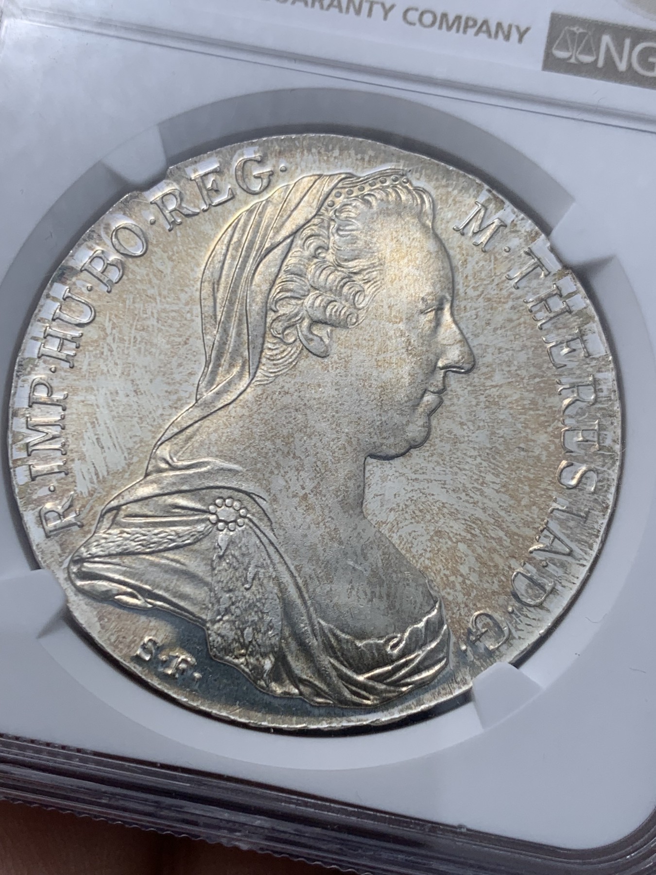 《竞宝斋》第260场-周日，周一，周二 3场连拍 (全场包邮) NGC PF66 1780年奥匈帝国奥地利女王大奶妈1泰勒官方后铸版，原汁原味五彩包浆，PROOF镜面状态精制币，高分经典品种