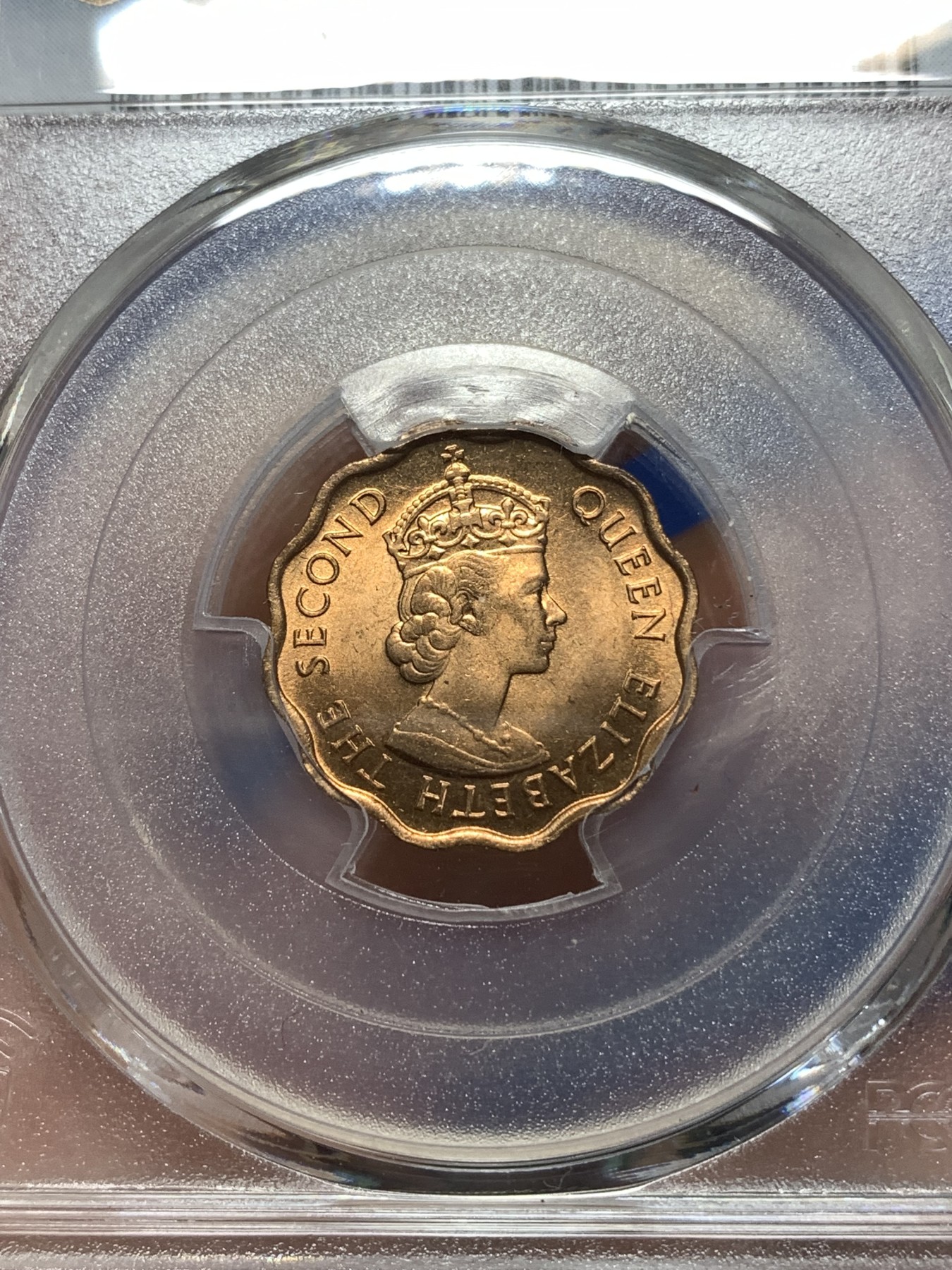 《竞宝斋》第260场-周日，周一，周二 3场连拍 (全场包邮) PCGS金盾 MS66RD 英属洪都拉斯1972年伊丽莎白二世1分铜币