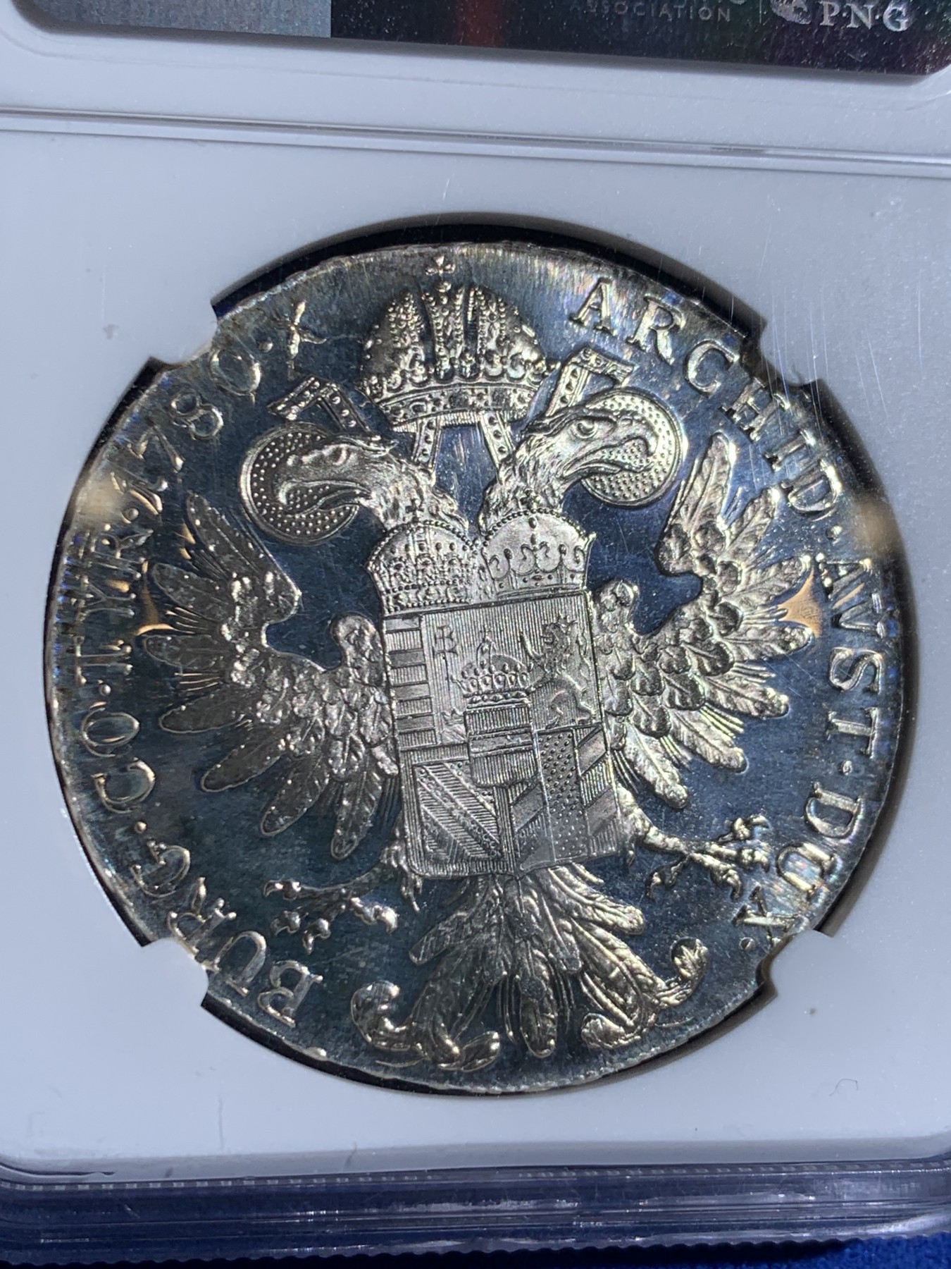 《竞宝斋》第260场-周日，周一，周二 3场连拍 (全场包邮) NGC PF66 1780年奥匈帝国奥地利女王大奶妈1泰勒官方后铸版，原汁原味五彩包浆，PROOF镜面状态精制币，高分经典品种