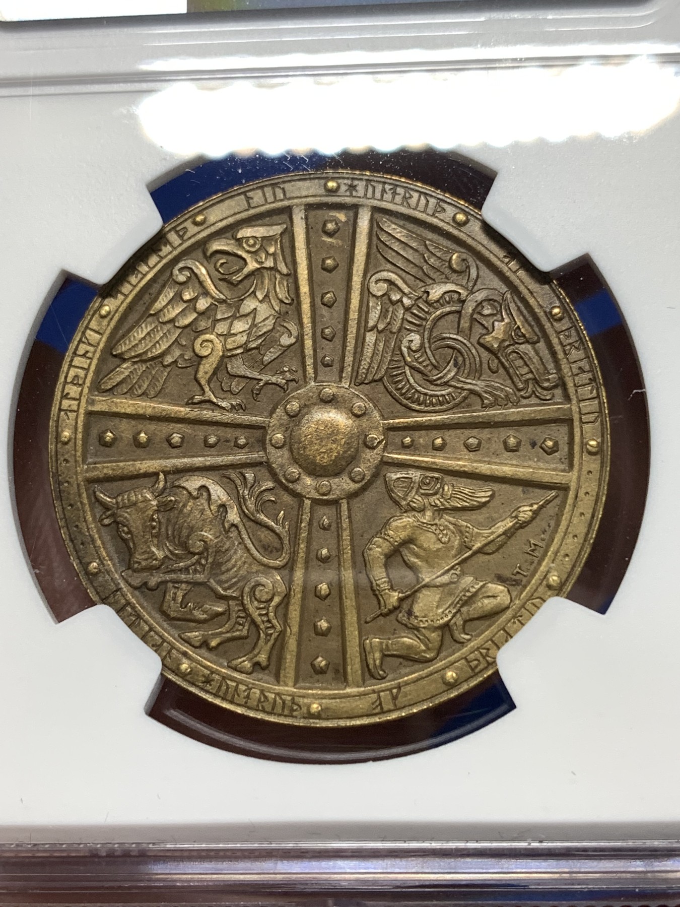 《竞宝斋》第260场-周日，周一，周二 3场连拍 (全场包邮) NGC MS63 冰岛1930年冰岛千年议会纪念2克朗铜币，收录于克劳斯世界珍惜币目录