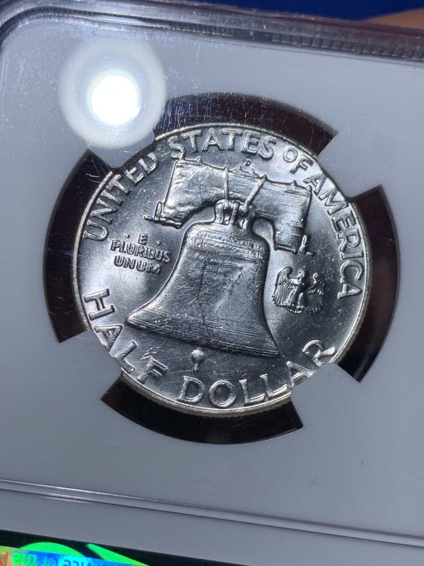 《竞宝斋》第260场-周日，周一，周二 3场连拍 (全场包邮) NGC MS64 美国1963年富兰克林华盛顿大笨钟50分银币