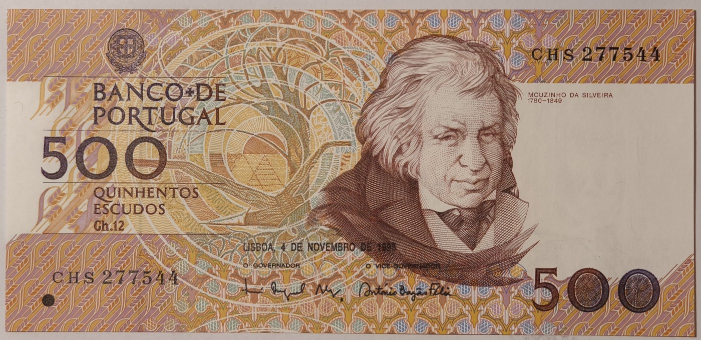 紫瑗钱币——第341期拍卖——纸币场 【双尾4】葡萄牙 1993年 10月4日 莫西尼奥 500埃斯库多 UNC