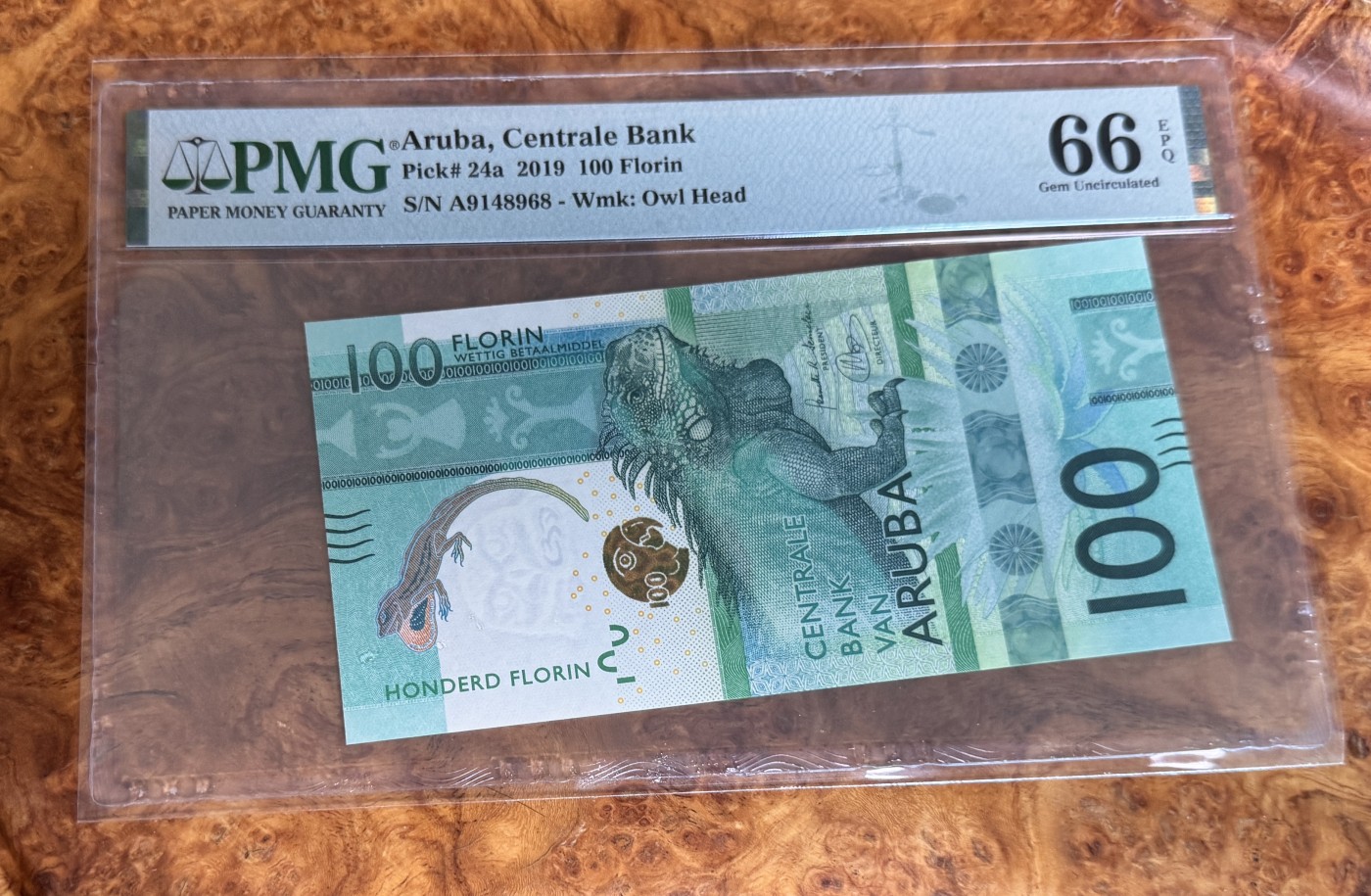 Chase Auction 第28期 - - 外钞、民国钞和人民币混合场！ 2019年阿鲁巴100弗洛林，PMG66，世界最佳纸币！
