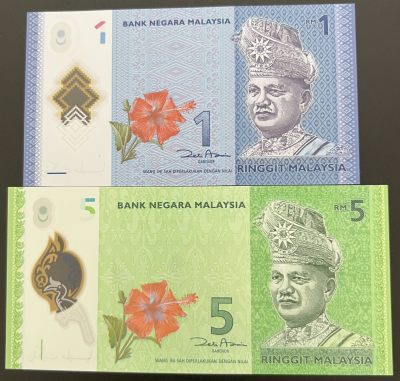珑诚汇（原乐淘淘）世界纸币拍卖 第四期 裸钞场 - 马来西亚1 5林吉特塑料钞首发AA冠 原装纪念册 无四七 全新UNC