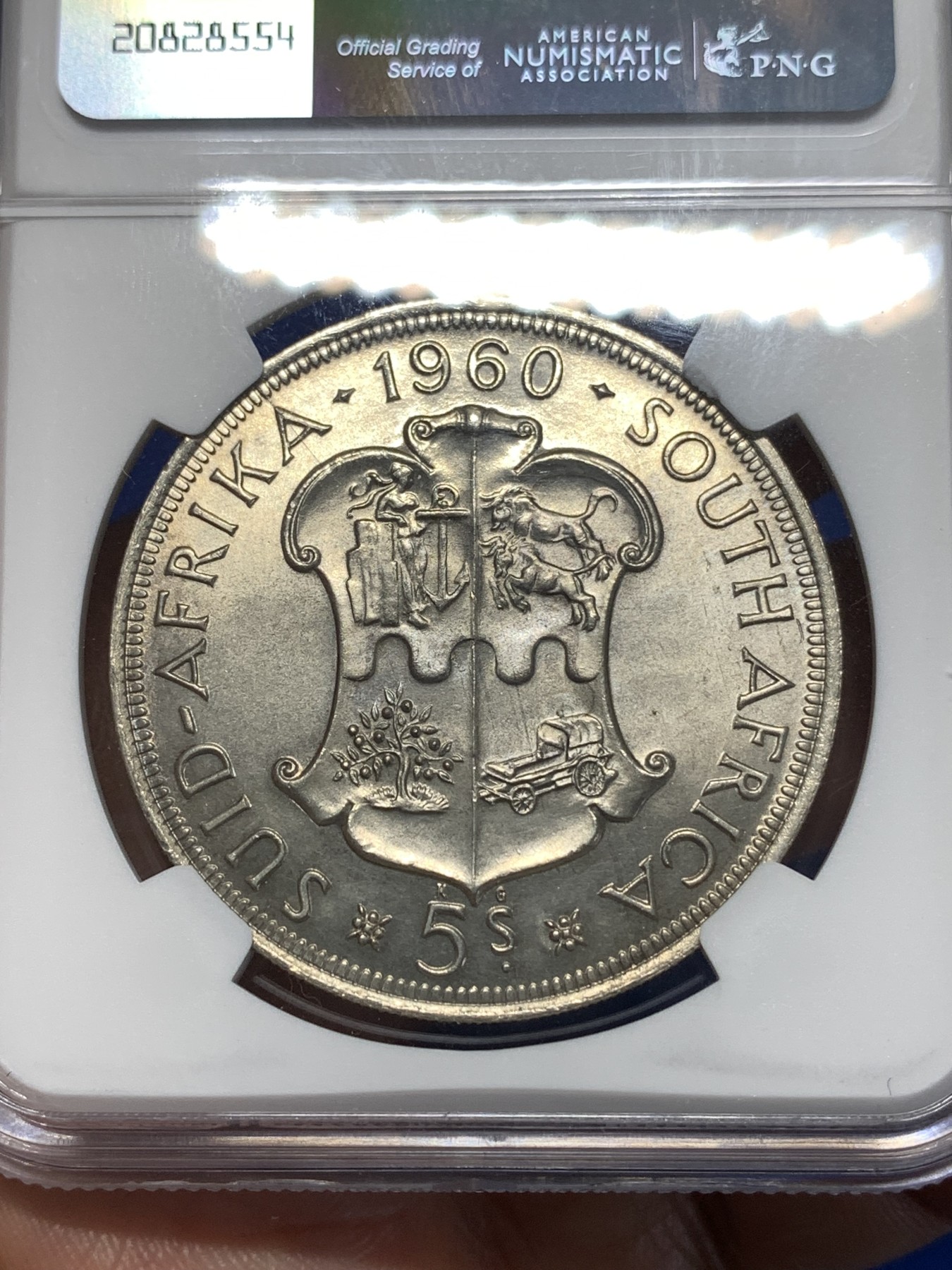 《竞宝斋》第260场-周日，周一，周二 3场连拍 (全场包邮) NGC UNCD 南非1960年50周年联盟大银币