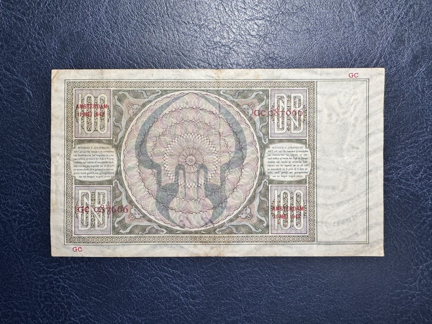 收藏联盟Quantum Auction 第340期拍卖  荷兰1942年100盾 品相如图 大票幅 
