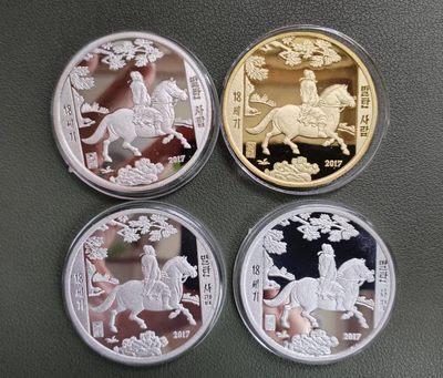 朝鲜高仕图纪念币银铜铝版本大全 - 朝鲜高仕图纪念币银铜铝版本大全