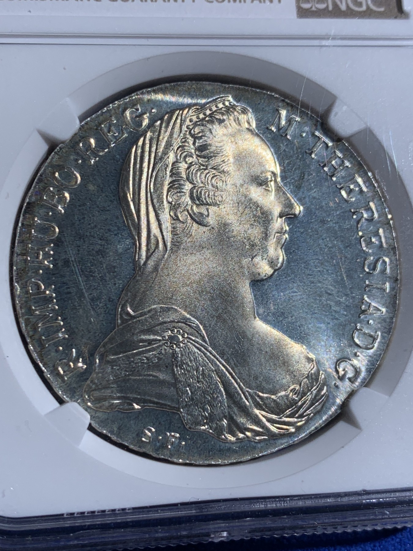 《竞宝斋》第260场-周日，周一，周二 3场连拍 (全场包邮) NGC PF66 1780年奥匈帝国奥地利女王大奶妈1泰勒官方后铸版，原汁原味五彩包浆，PROOF镜面状态精制币，高分经典品种