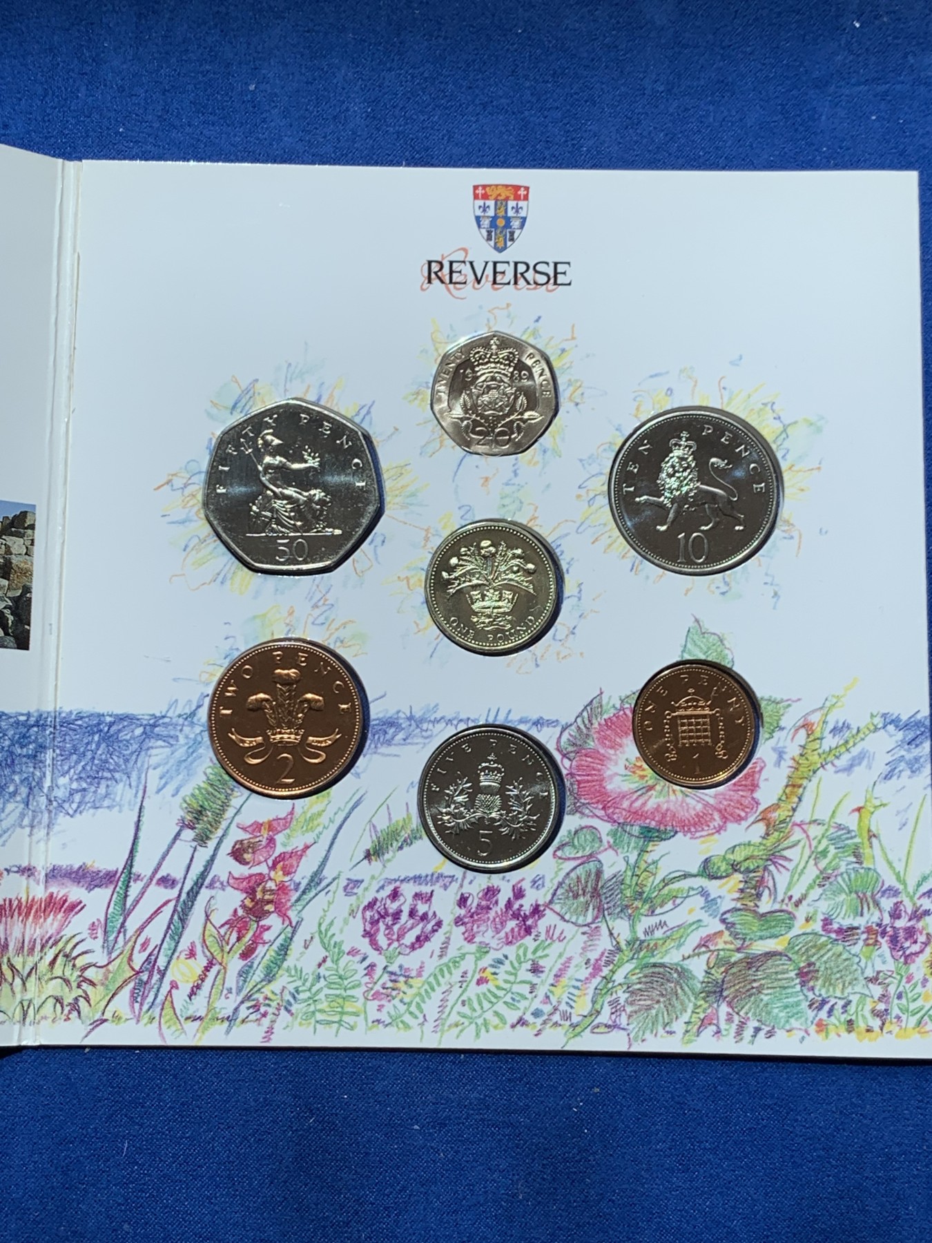 《竞宝斋》第260场-周日，周一，周二 3场连拍 (全场包邮) 英国1989年硬币套装，共7枚