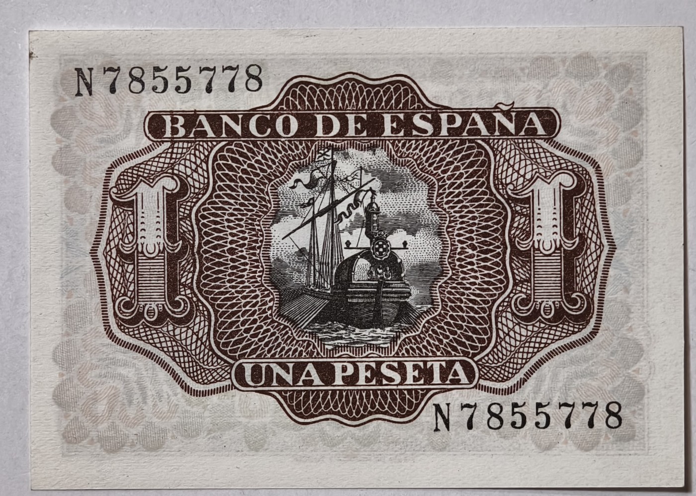 紫瑗钱币——第341期拍卖——纸币场 西班牙 1953年 阿尔瓦罗 1比塞塔 UNC (p-144a)