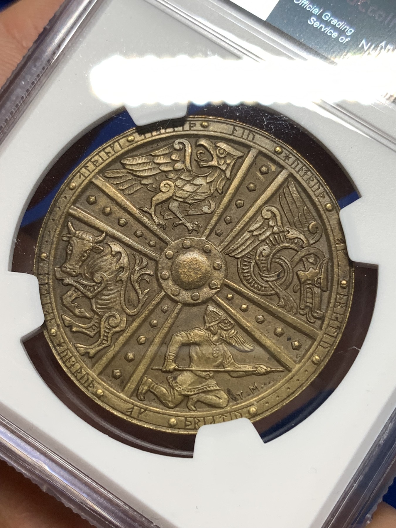 《竞宝斋》第260场-周日，周一，周二 3场连拍 (全场包邮) NGC MS63 冰岛1930年冰岛千年议会纪念2克朗铜币，收录于克劳斯世界珍惜币目录