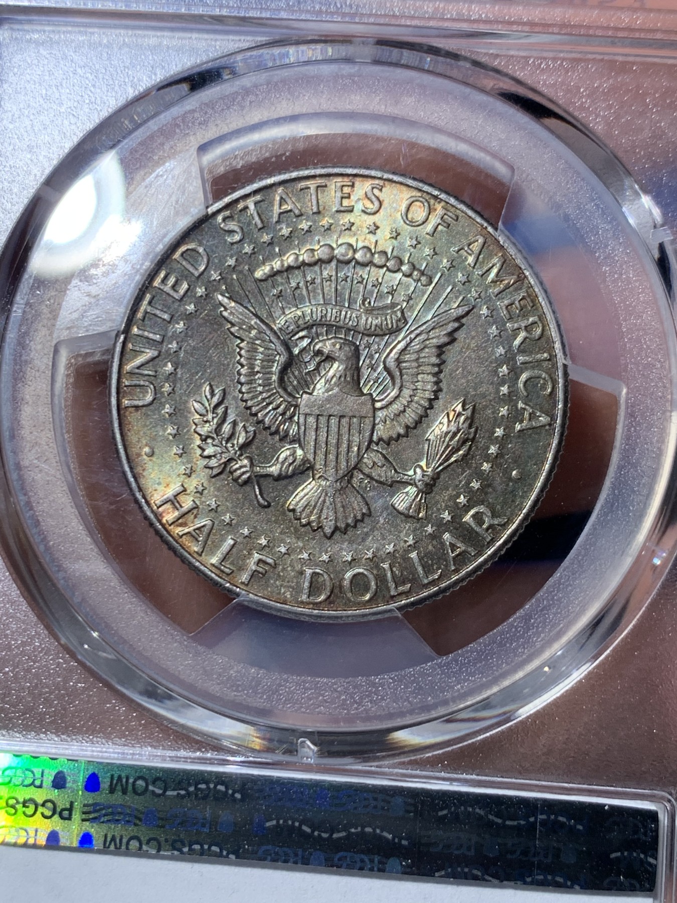 《竞宝斋》第260场-周日，周一，周二 3场连拍 (全场包邮) PCGS MS64 美国1964年肯尼迪50美分银币 900高银版 双面带彩非常漂亮