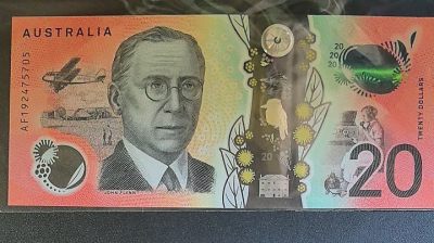 澳大利亚2019年20元 新版 塑料钞 大洋洲币 实物图 UNC - 澳大利亚2019年20元 新版 塑料钞 大洋洲币 实物图 UNC