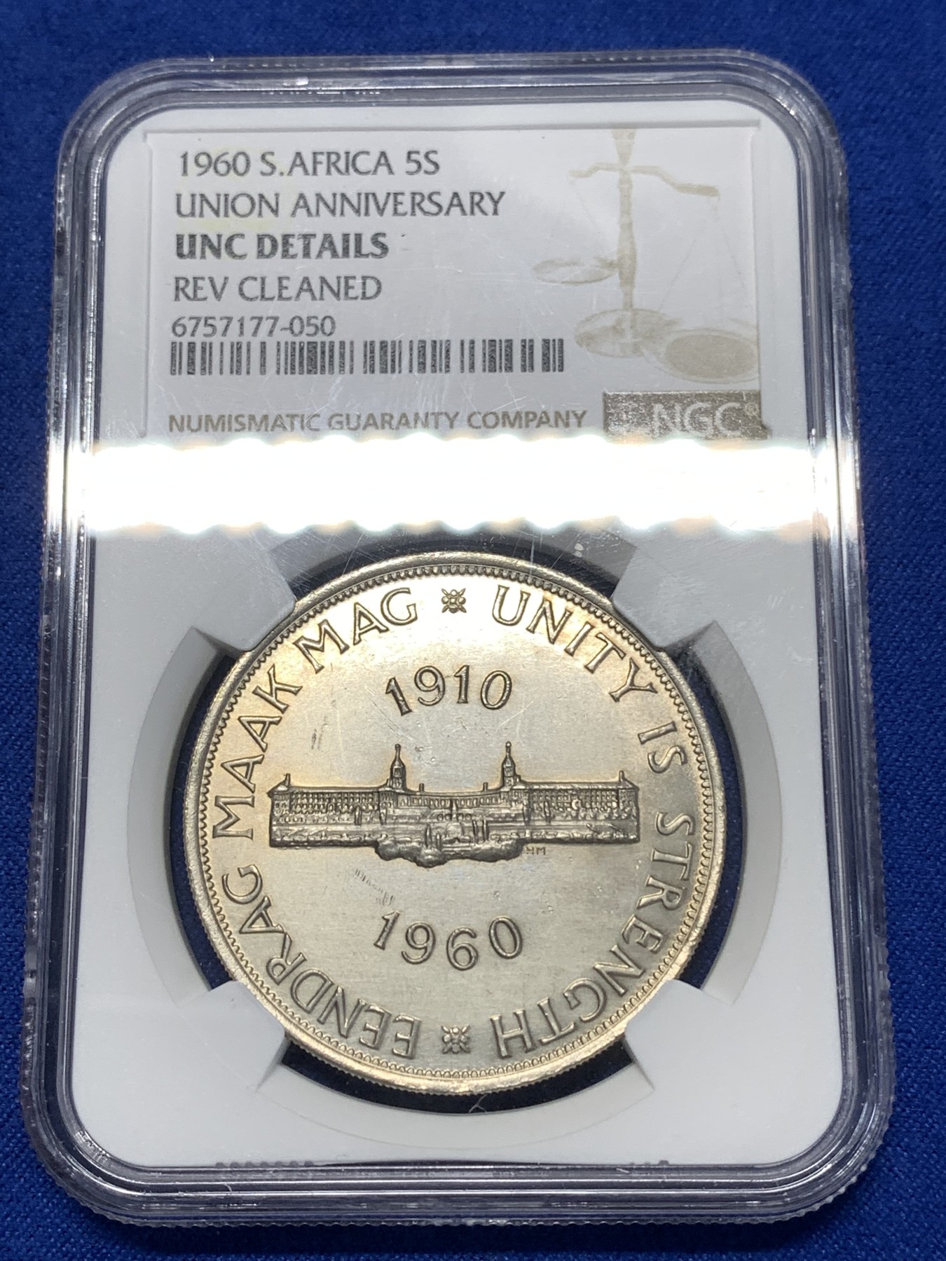 《竞宝斋》第260场-周日，周一，周二 3场连拍 (全场包邮) NGC UNCD 南非1960年50周年联盟大银币