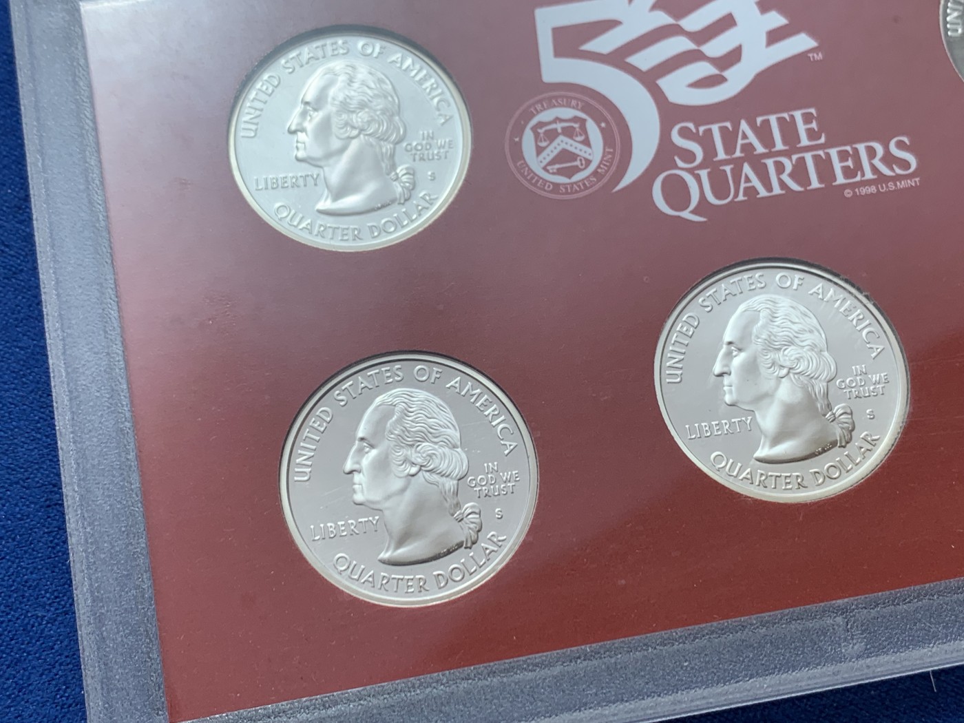 《竞宝斋》第260场-周日，周一，周二 3场连拍 (全场包邮) 美国2006年精制银币 5枚套纪念币