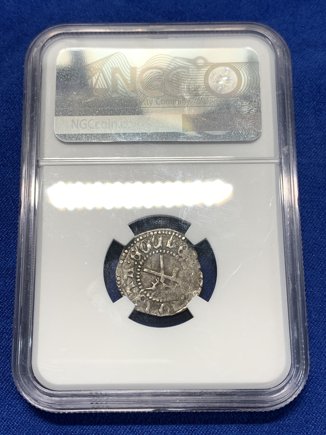 《竞宝斋》第260场-周日，周一，周二 3场连拍 (全场包邮) NGC XF45 中世纪条顿骑士团1先令银币 1479-1484年 三大骑士团之一 该银币由利沃尼亚里加（RIGA）的骑士团发行 团长缺位 里加是条顿骑士团在波罗的海地区的总部