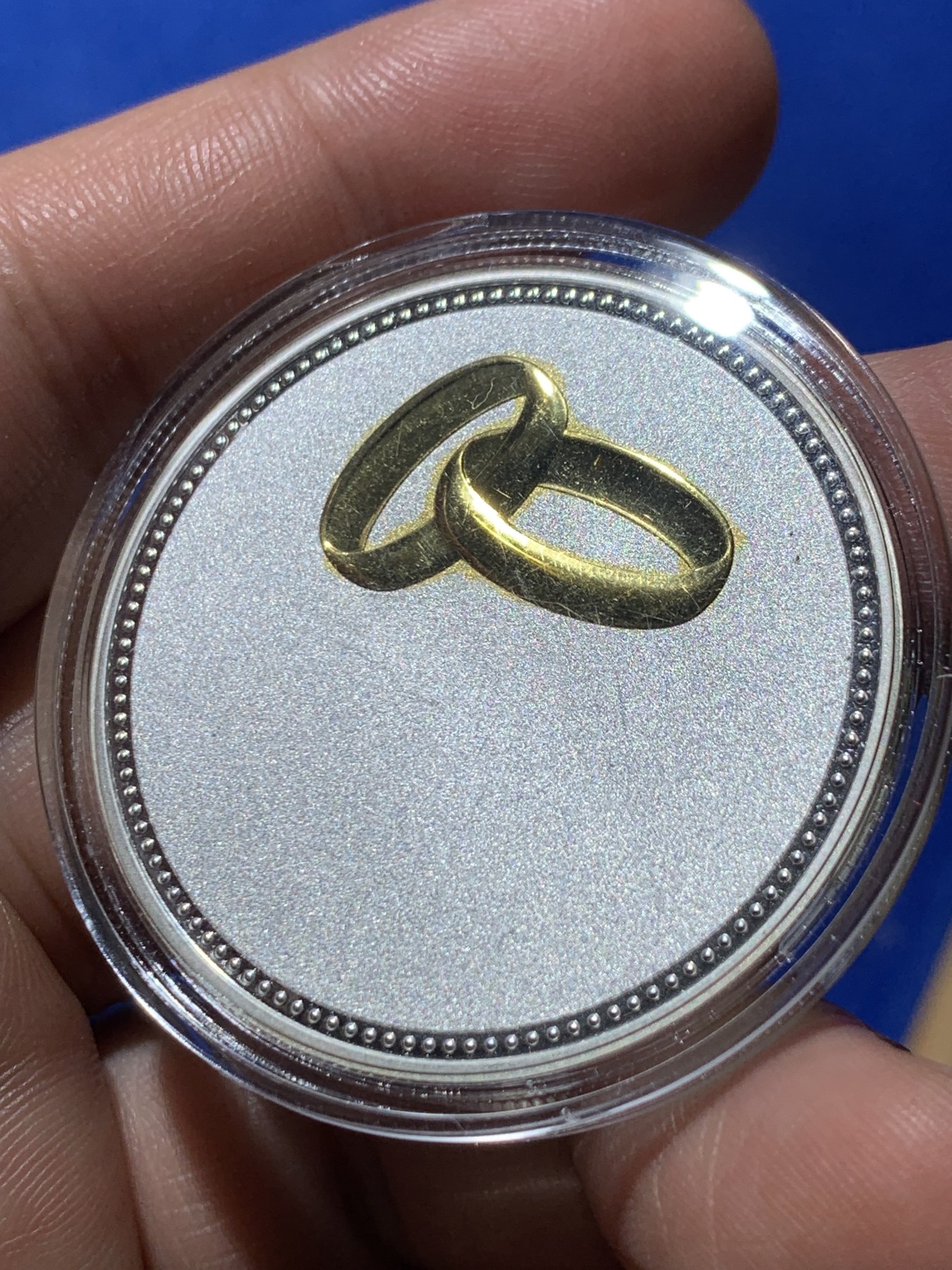 《竞宝斋》第260场-周日，周一，周二 3场连拍 (全场包邮) 缔结良缘银质纪念章 约30.3克 密度约10.4