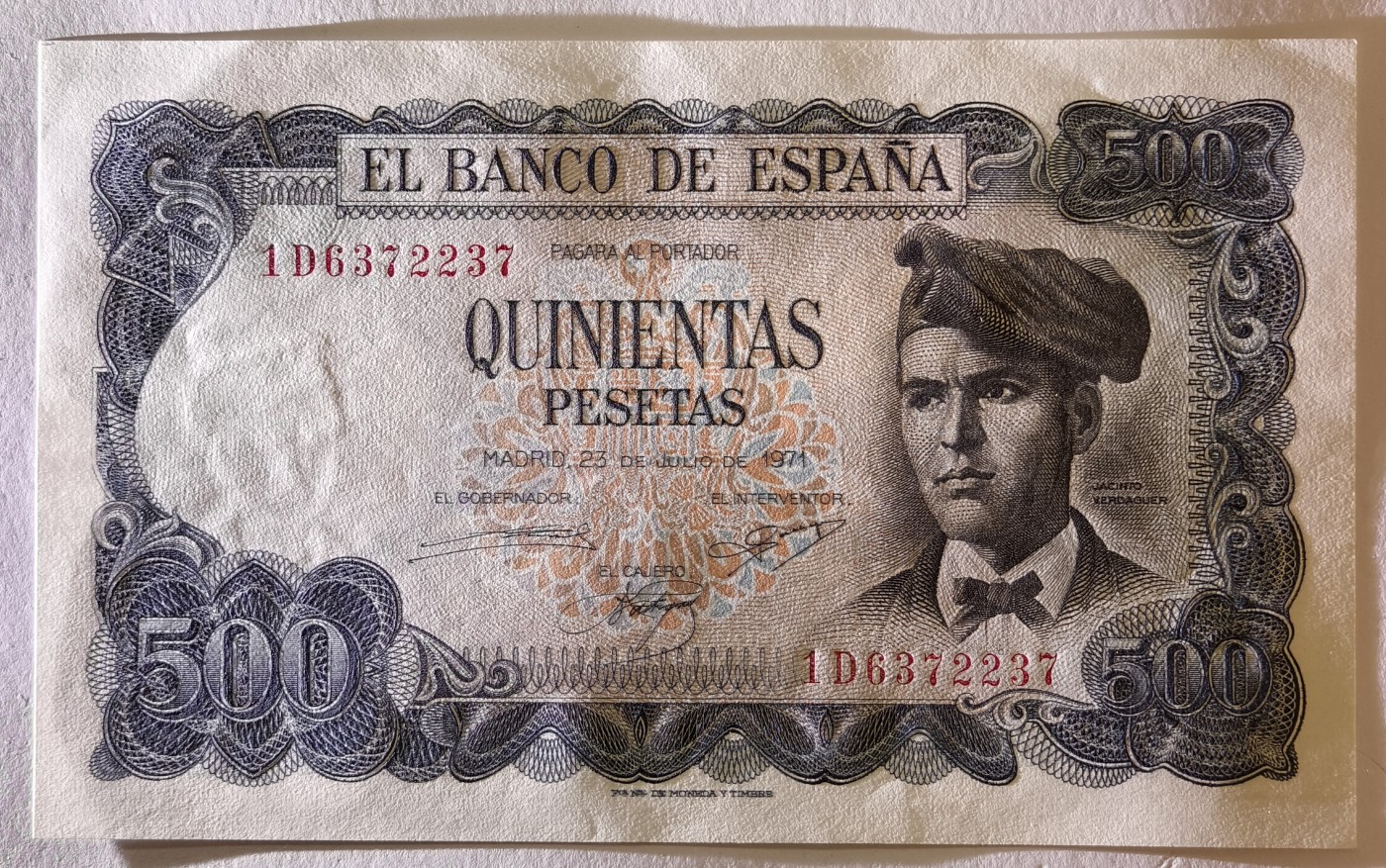 紫瑗钱币——第341期拍卖——纸币场 西班牙 1971年 (1973) 维达格尔 500比塞塔 UNC (P-153a)