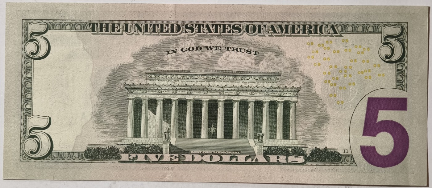 紫瑗钱币——第341期拍卖——纸币场 美国 2021年 E版 无序列 亚伯拉罕·林肯 5美元 彩色版 UNC