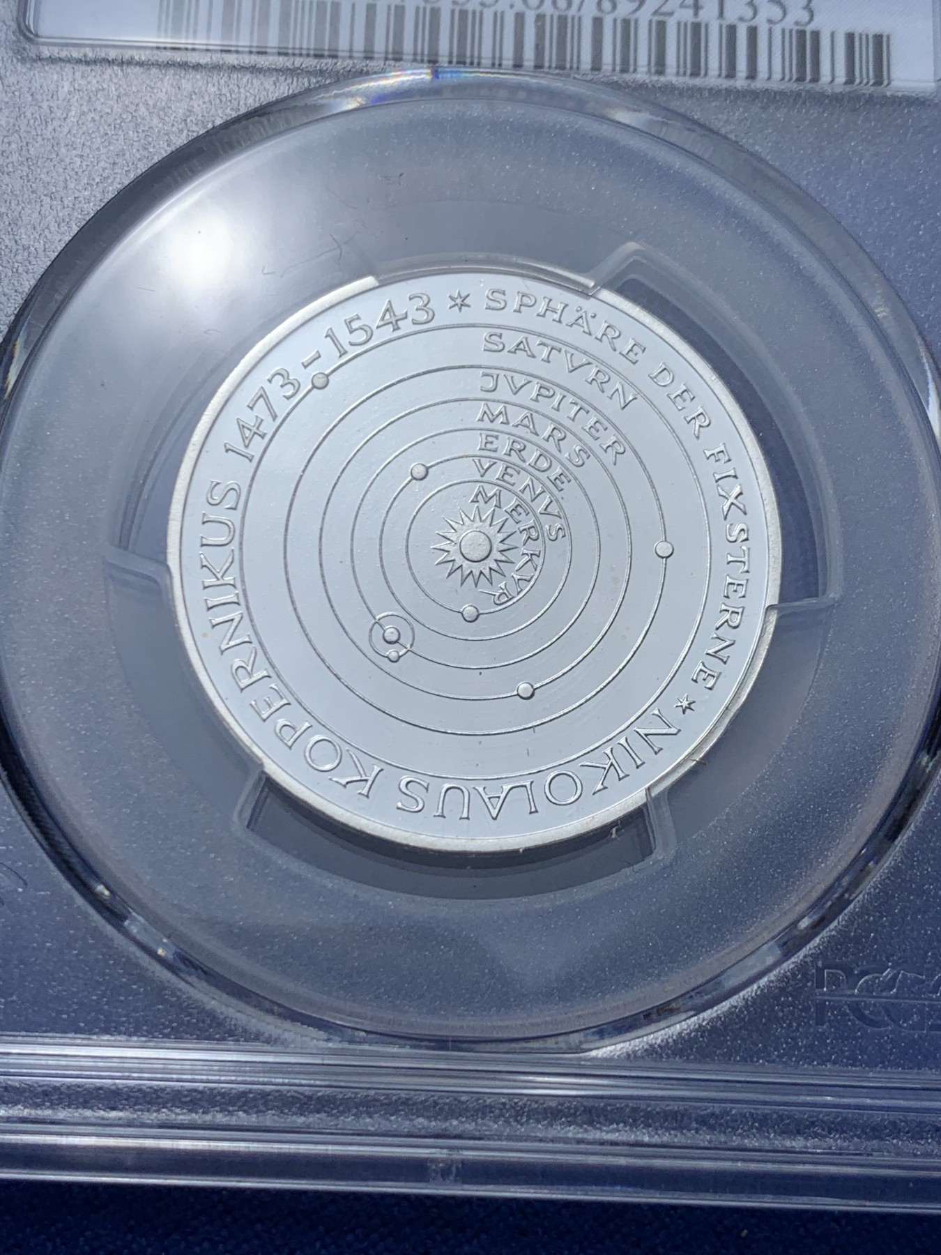 《竞宝斋》第260场-周日，周一，周二 3场连拍 (全场包邮) PCGS金盾 PR68CAM 德国1973年哥白尼日心说5马克精制银币