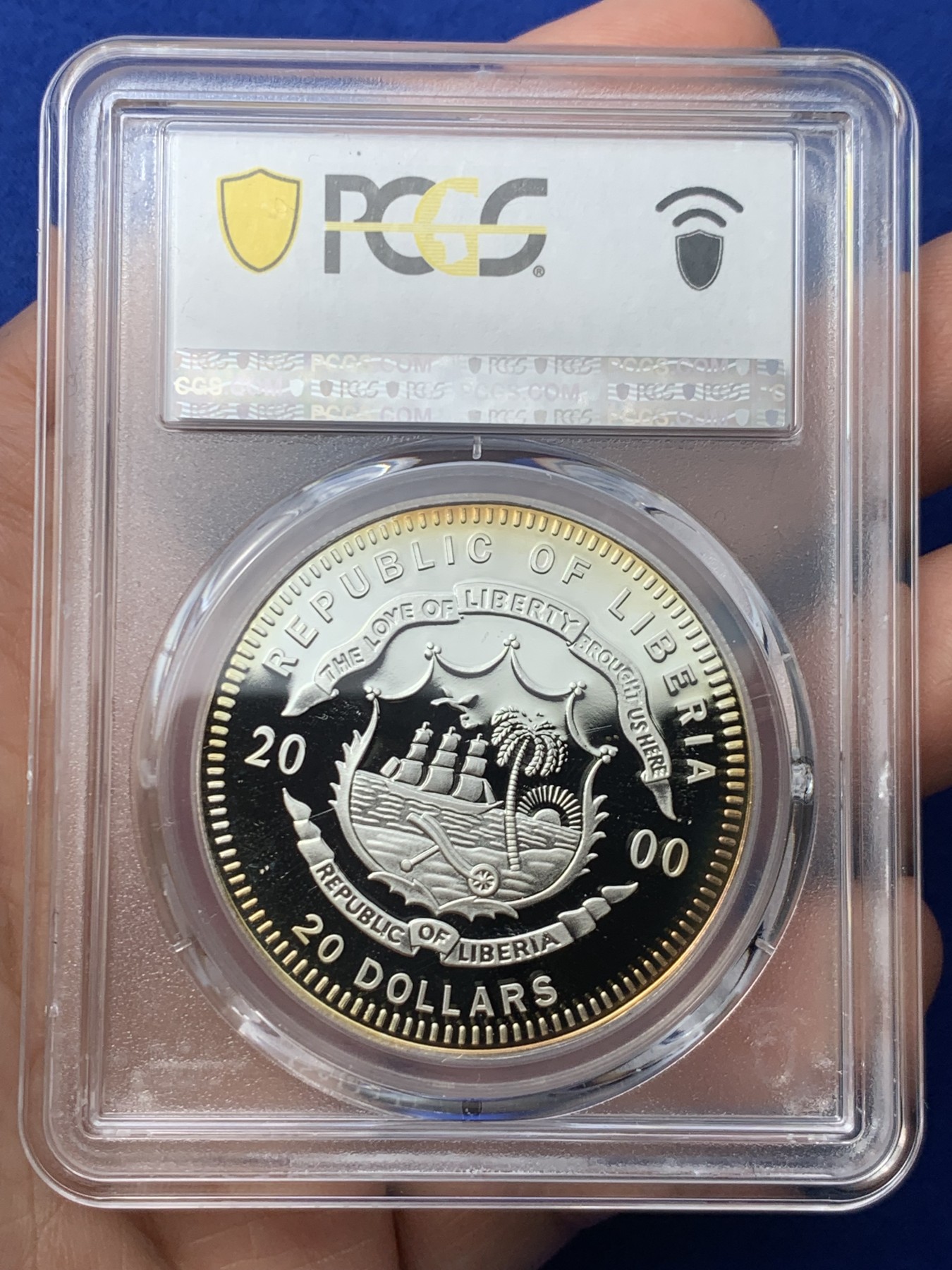 《竞宝斋》第260场-周日，周一，周二 3场连拍 (全场包邮) 唯一冠军分 PCGS金盾 PR69DCAM 利比里亚2000年罗马纪念20元精制大银币