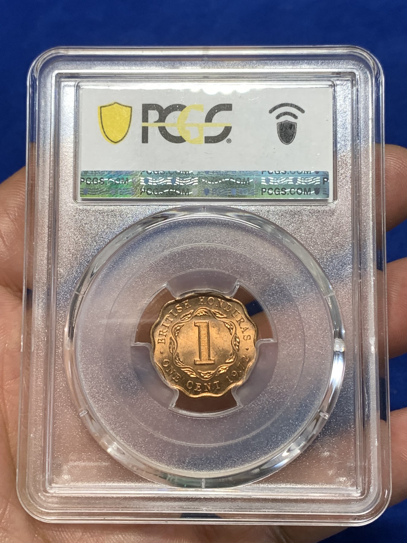 《竞宝斋》第260场-周日，周一，周二 3场连拍 (全场包邮) PCGS金盾 MS66RD 英属洪都拉斯1972年伊丽莎白二世1分铜币