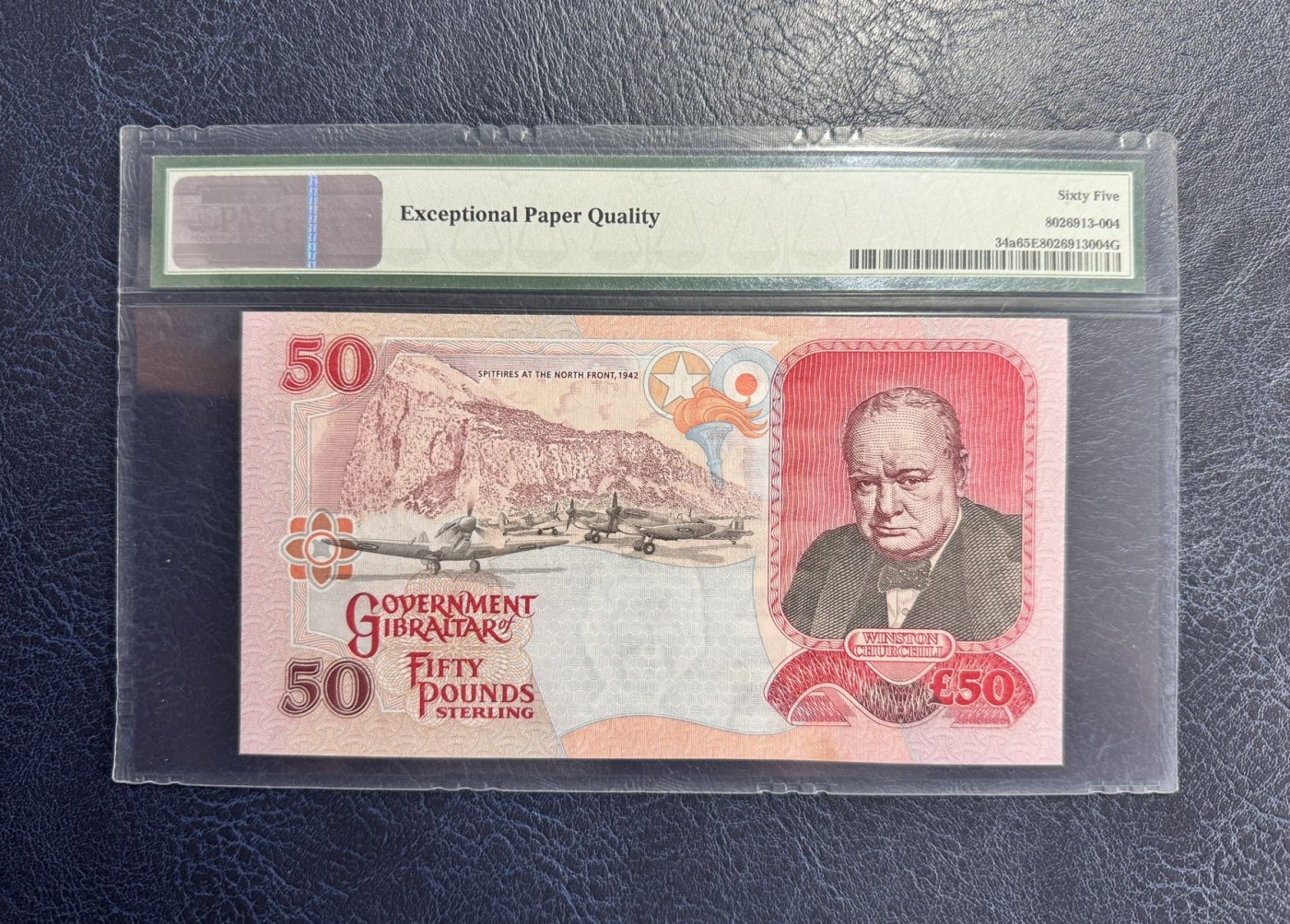 收藏联盟Quantum Auction 第340期拍卖  直布罗陀海峡2006年50镑首发AA冠 PMG65  首相丘吉尔