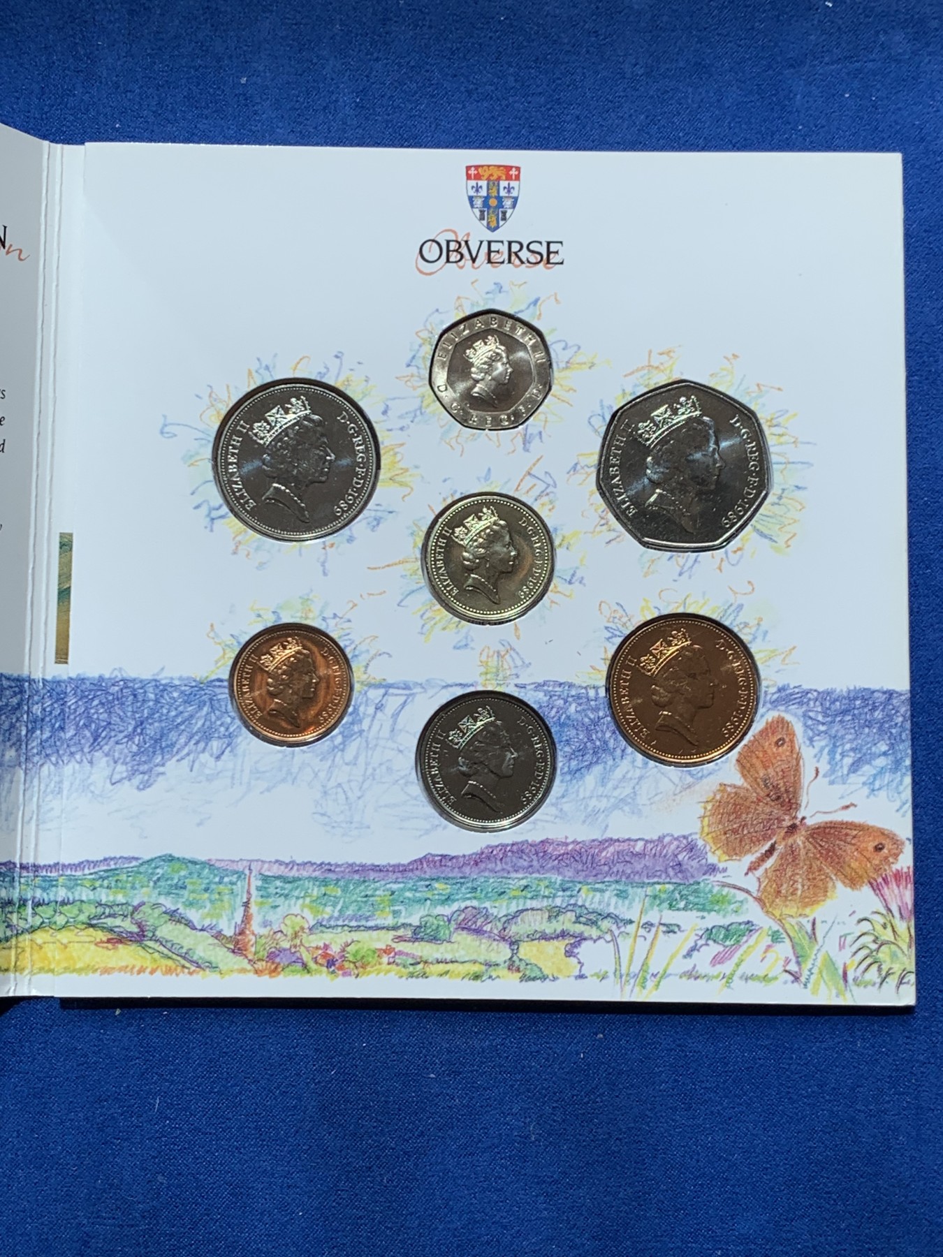 《竞宝斋》第260场-周日，周一，周二 3场连拍 (全场包邮) 英国1989年硬币套装，共7枚