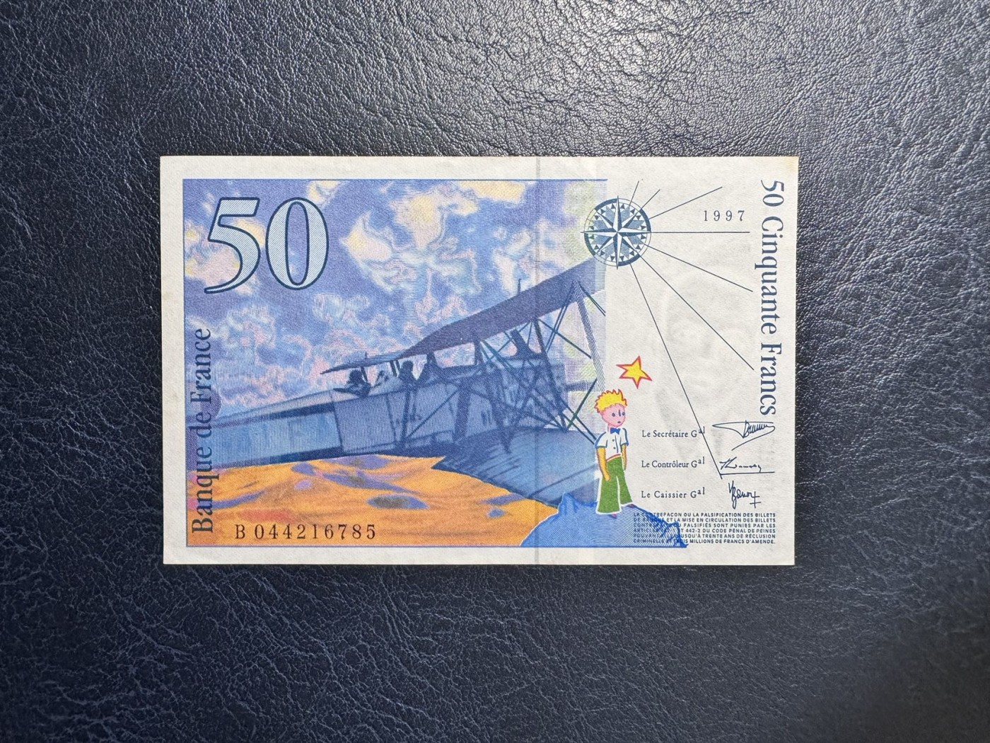 收藏联盟Quantum Auction 第340期拍卖  法国1997年50法郎 品相UNC- 小王子