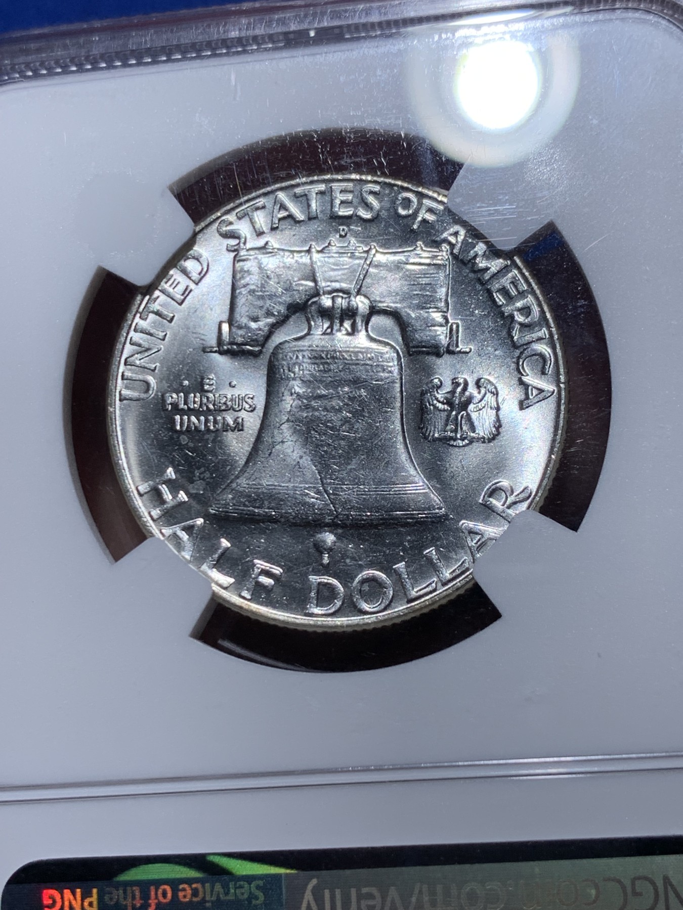 《竞宝斋》第260场-周日，周一，周二 3场连拍 (全场包邮) NGC MS64 美国1963年富兰克林华盛顿大笨钟50分银币