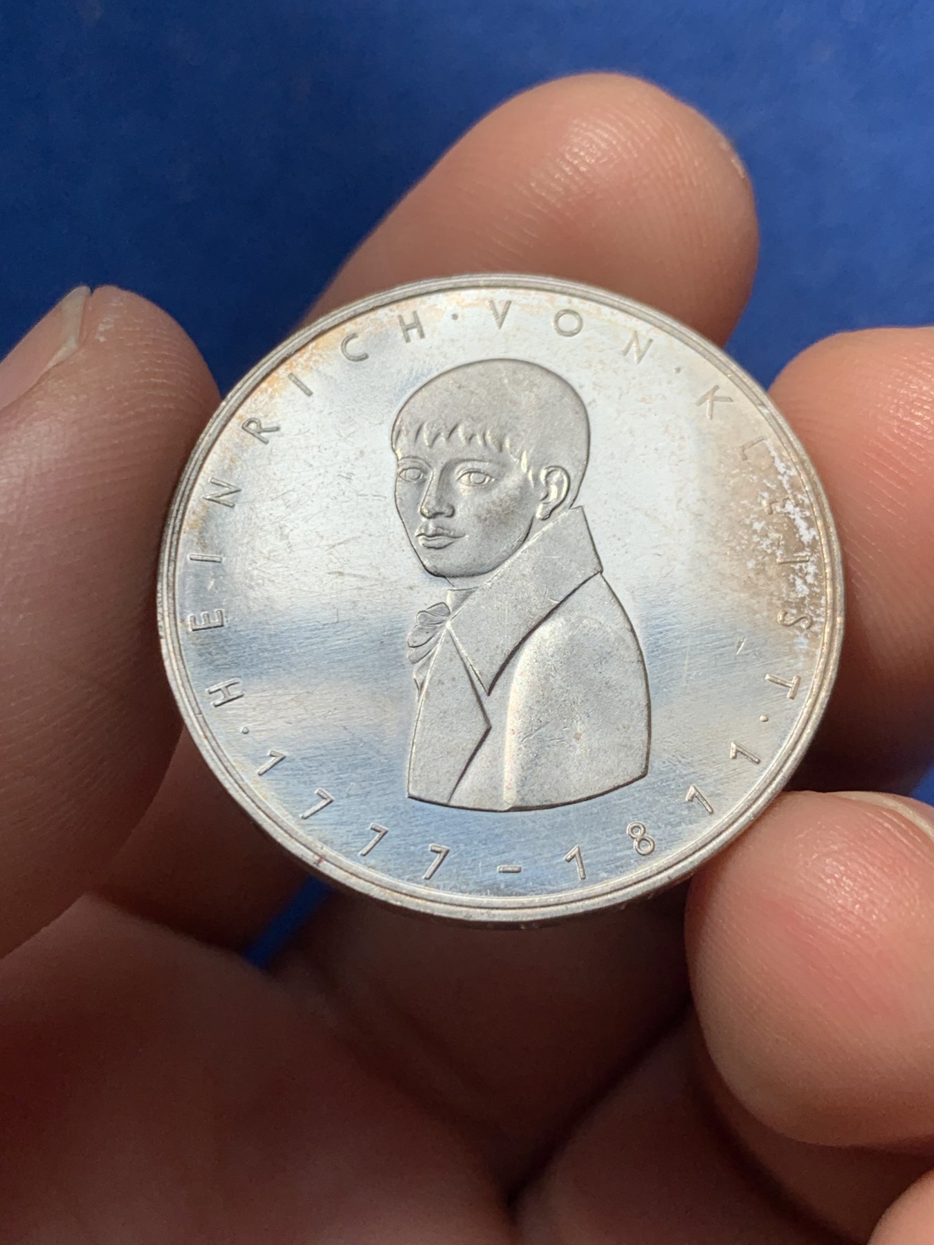 《竞宝斋》第260场-周日，周一，周二 3场连拍 (全场包邮) 西德1977年5马克精制纪念银币