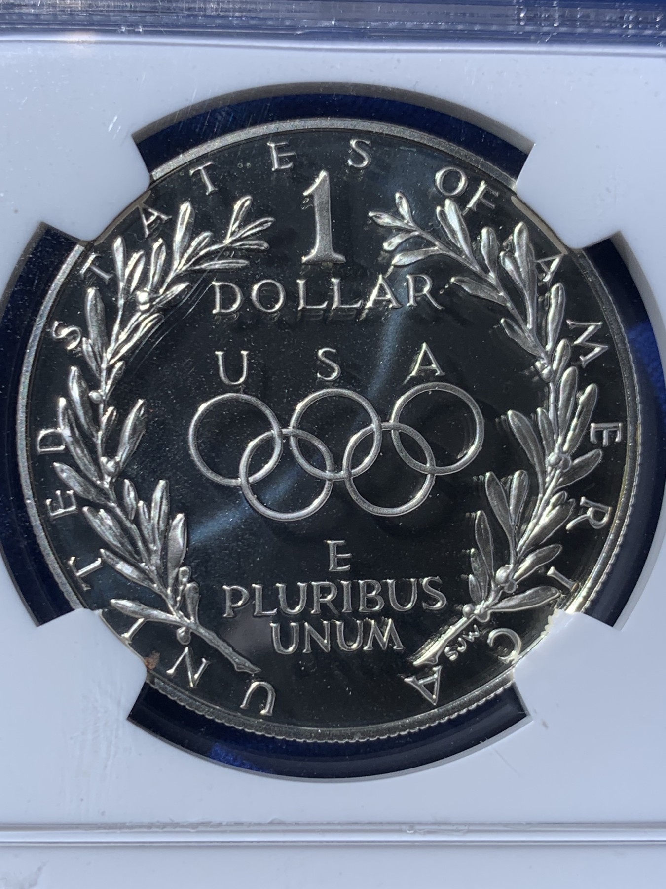 《竞宝斋》第260场-周日，周一，周二 3场连拍 (全场包邮) NGC PF69UC 美国1988年S版奥运1美元大银币