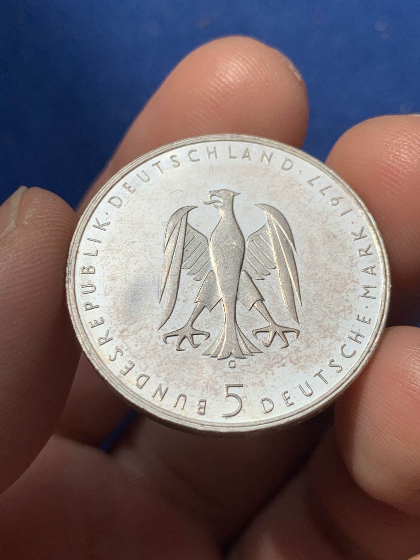 《竞宝斋》第260场-周日，周一，周二 3场连拍 (全场包邮) 西德1977年5马克精制纪念银币