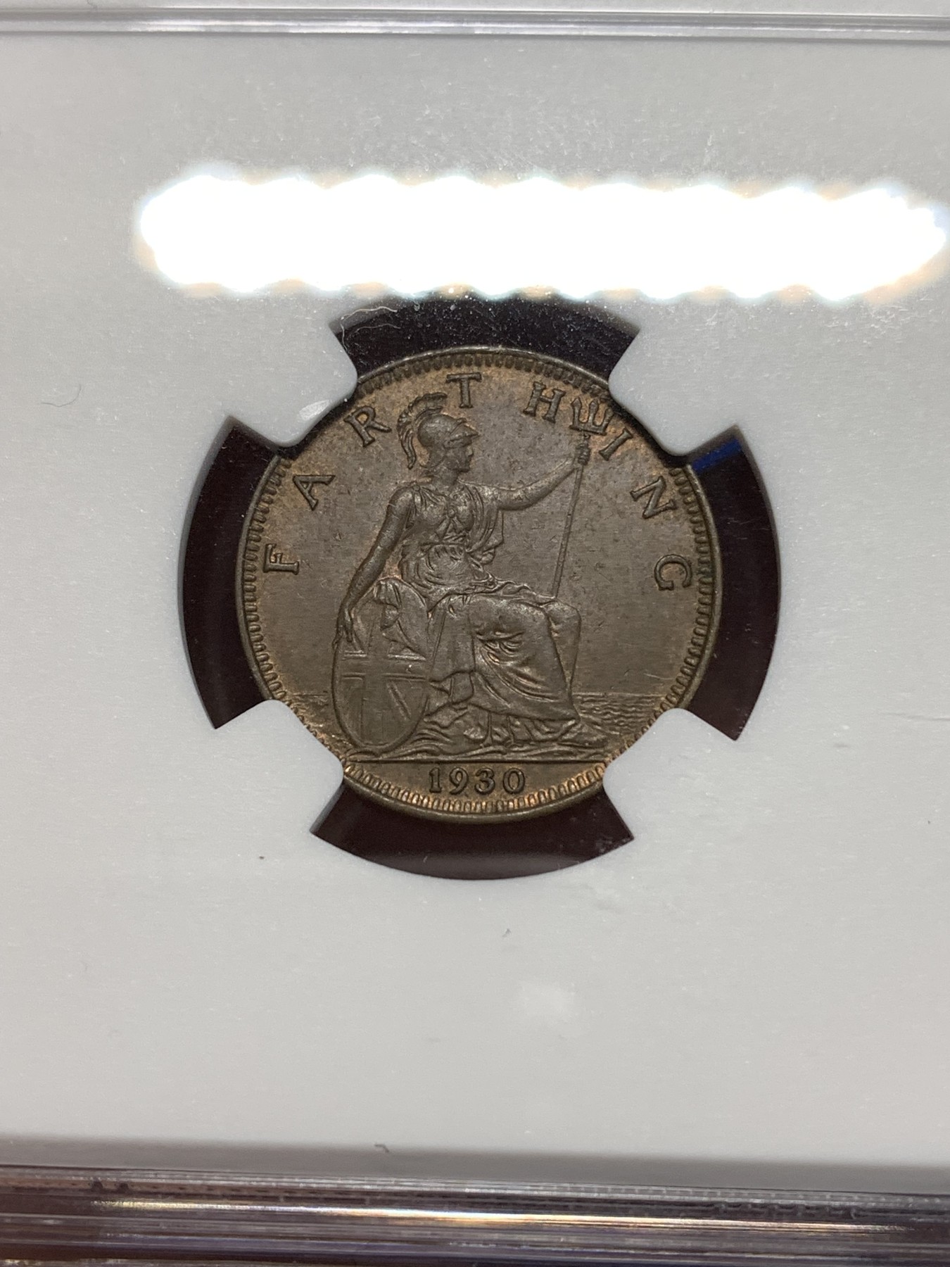 《竞宝斋》第260场-周日，周一，周二 3场连拍 (全场包邮) NGC MS64BN 英国1930年乔五1法新铜币