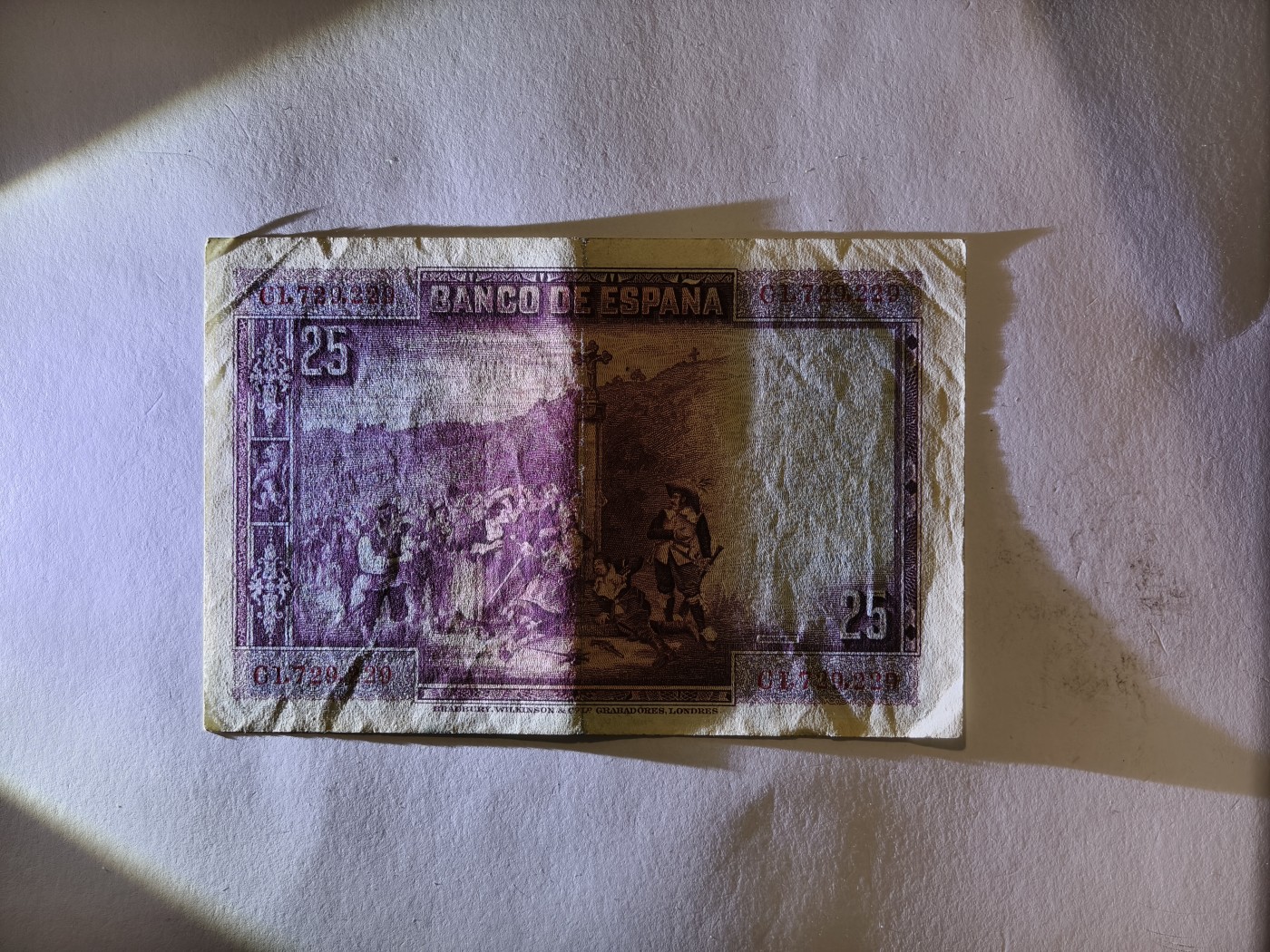 紫瑗钱币——第357期拍卖—— 纸币场 西班牙 1928年 卡尔德隆 25比塞塔 流通品