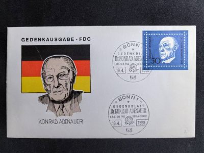 盛世勋华——号角文化勋章邮票专场拍卖第179期 - 联邦德国1968年 阿登纳纪念邮资封