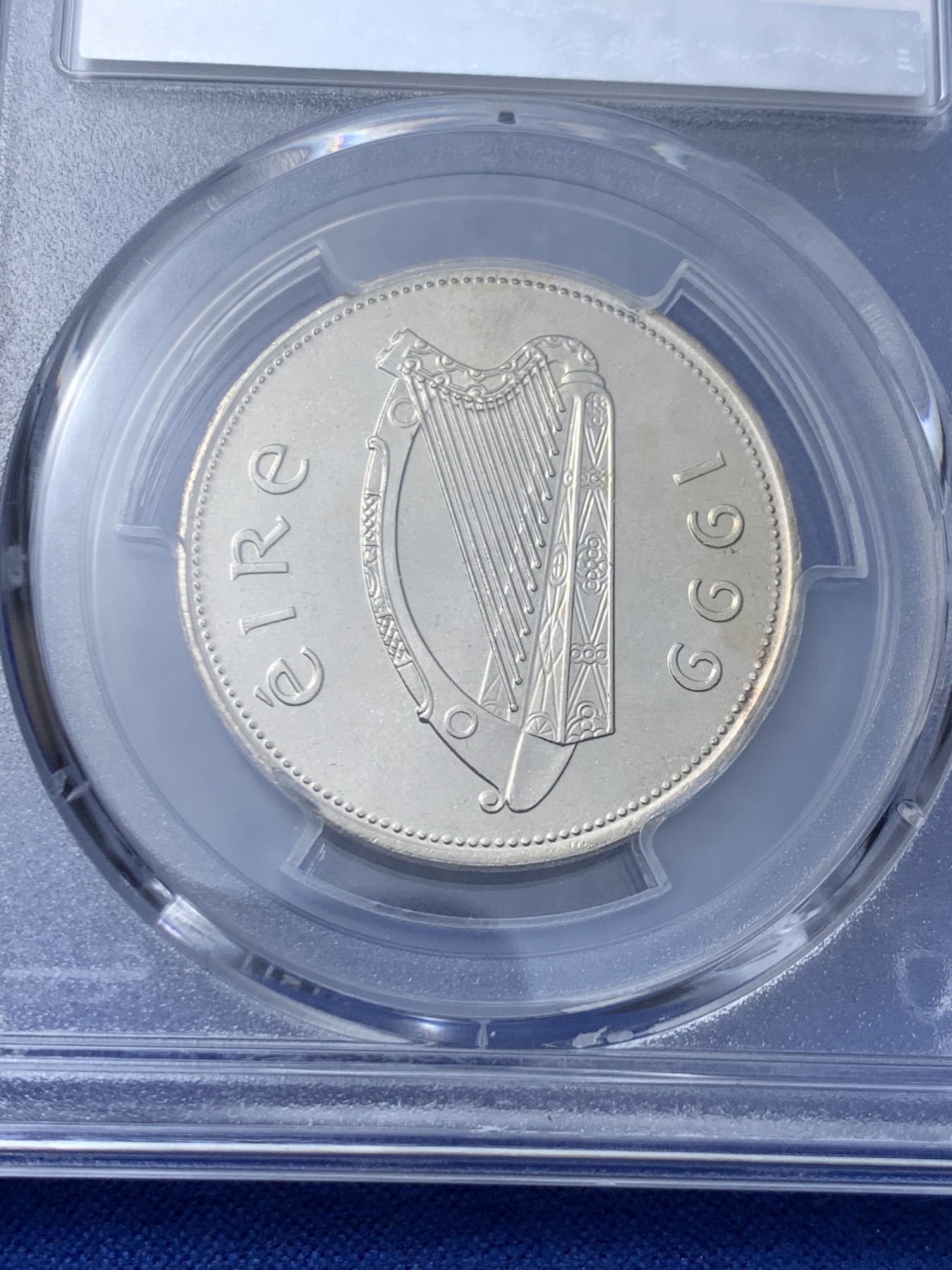 《竞宝斋》第260场-周日，周一，周二 3场连拍 (全场包邮) PCGS金盾 MS65 爱尔兰国宝麋鹿1999年1镑镍币