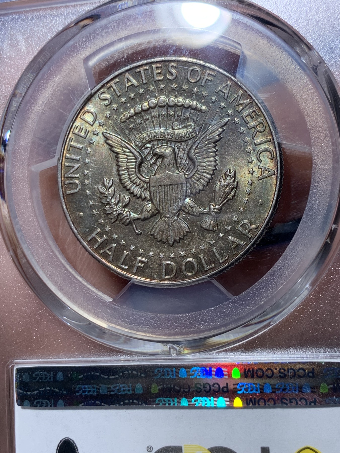 《竞宝斋》第260场-周日，周一，周二 3场连拍 (全场包邮) PCGS MS64 美国1964年肯尼迪50美分银币 900高银版 双面带彩非常漂亮