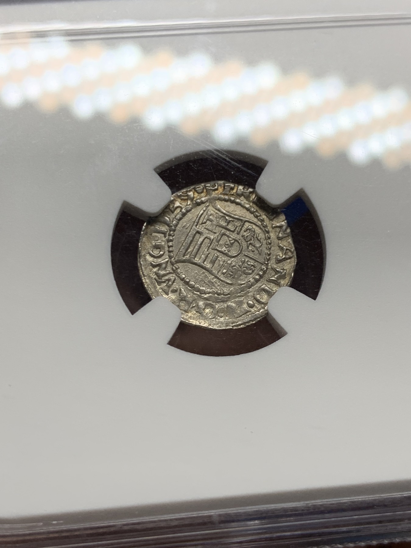 《竞宝斋》第260场-周日，周一，周二 3场连拍 (全场包邮) NGC MS63 神罗匈牙利1549年圣母抱婴1第纳尔 小银币 打制精美 打制币能出ms属实难得 盒子下沿有磕