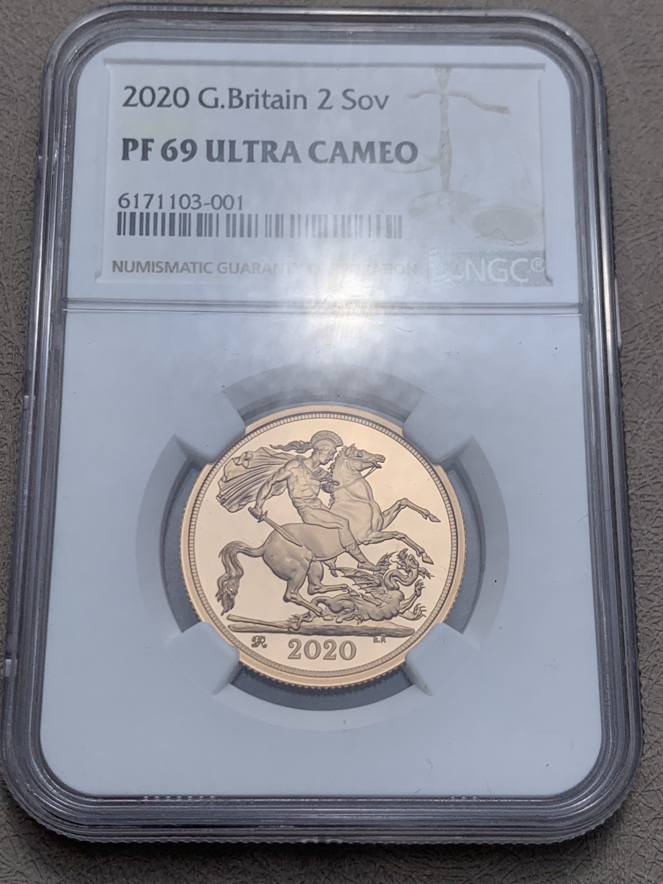 《竞宝斋》第260场-周日，周一，周二 3场连拍 (全场包邮) 4枚一套 NGC PF69-70 2020年英国乔三密印金马剑套装 带木质原盒 限量600套 总重近30克 917金 错过即无