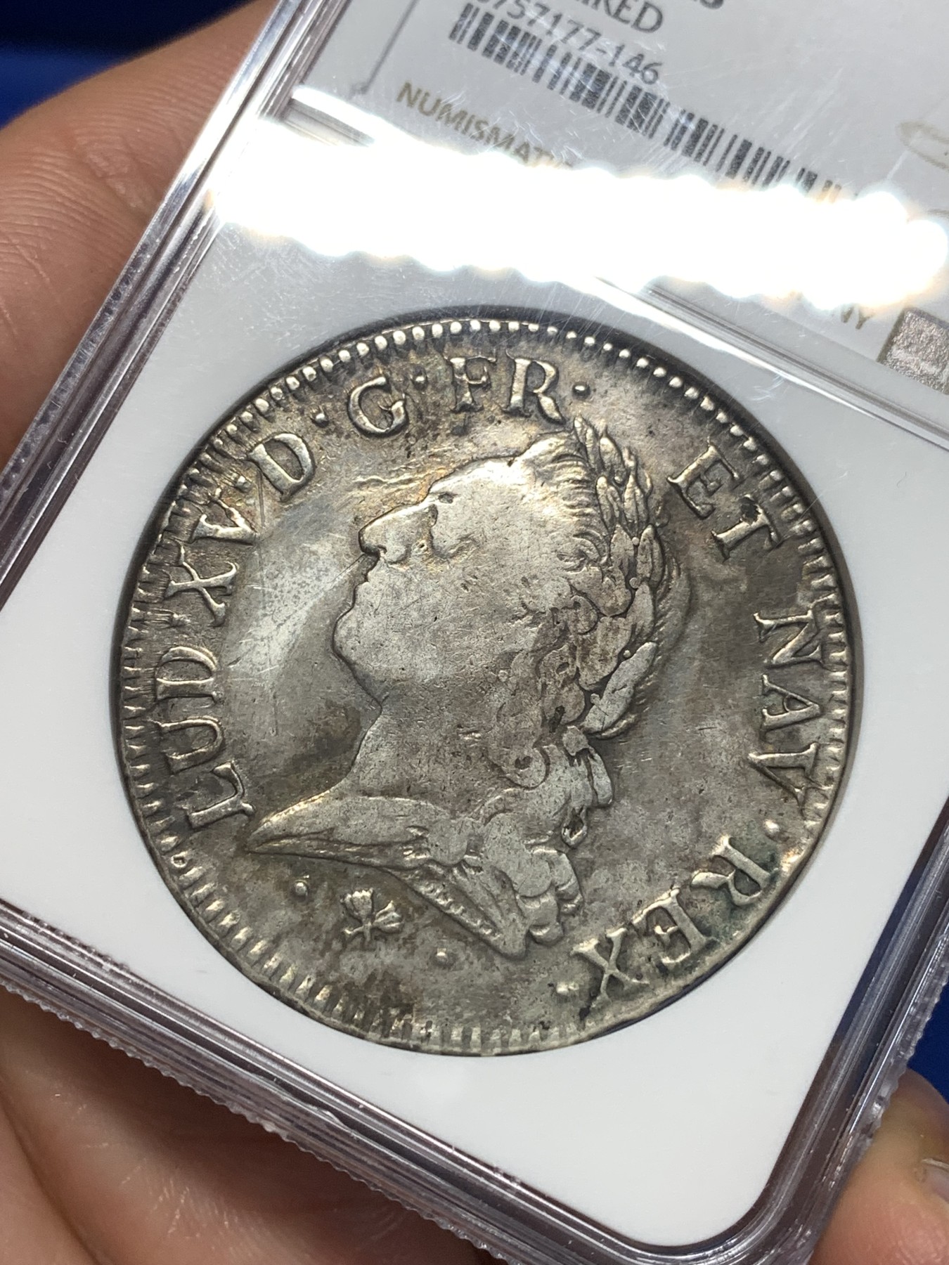 《竞宝斋》第260场-周日，周一，周二 3场连拍 (全场包邮) NGC VFD 法国1773年路易十五埃居大银币