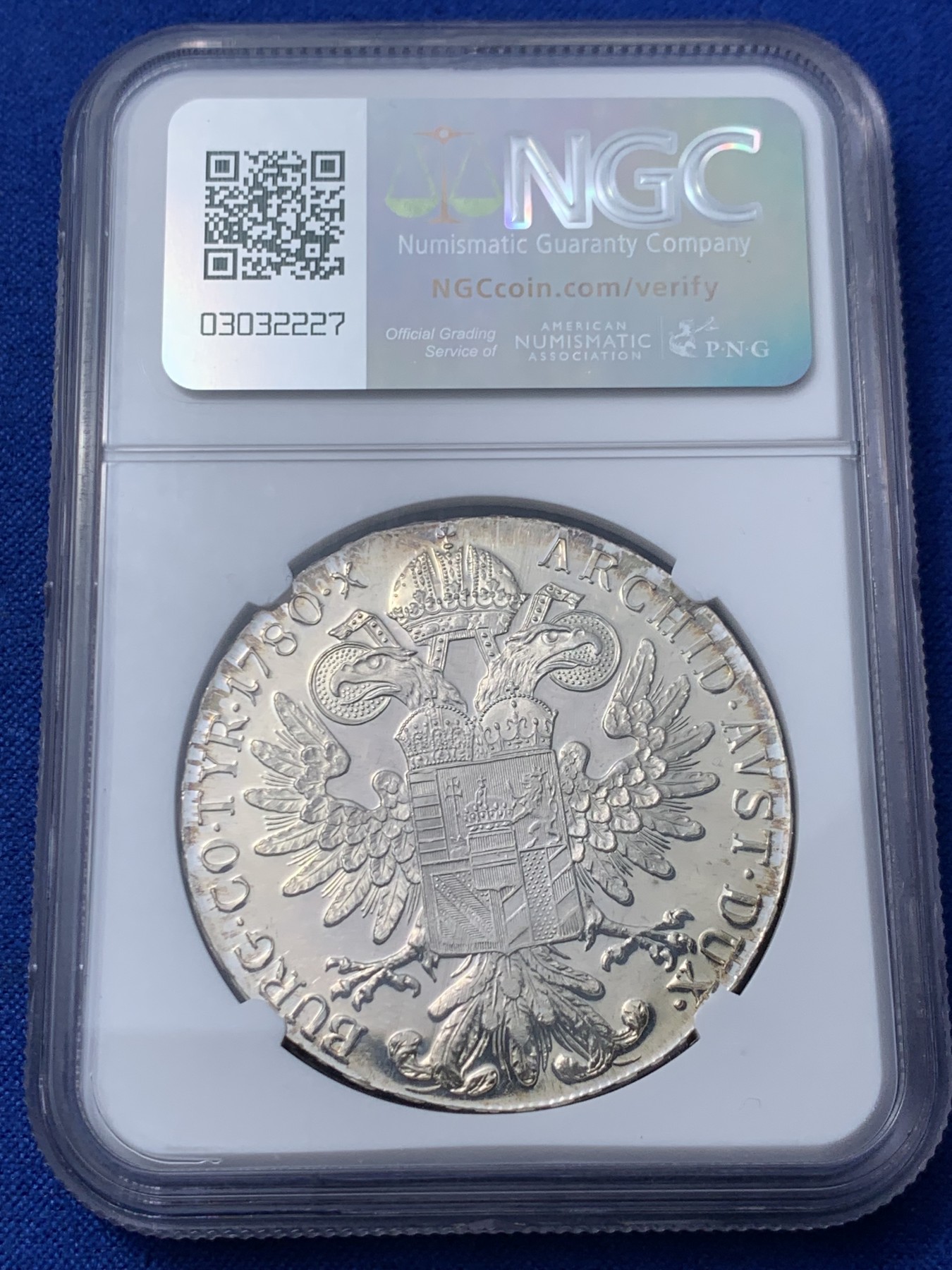 《竞宝斋》第260场-周日，周一，周二 3场连拍 (全场包邮) NGC PF66 1780年奥匈帝国奥地利女王大奶妈1泰勒官方后铸版，原汁原味五彩包浆，PROOF镜面状态精制币，高分经典品种