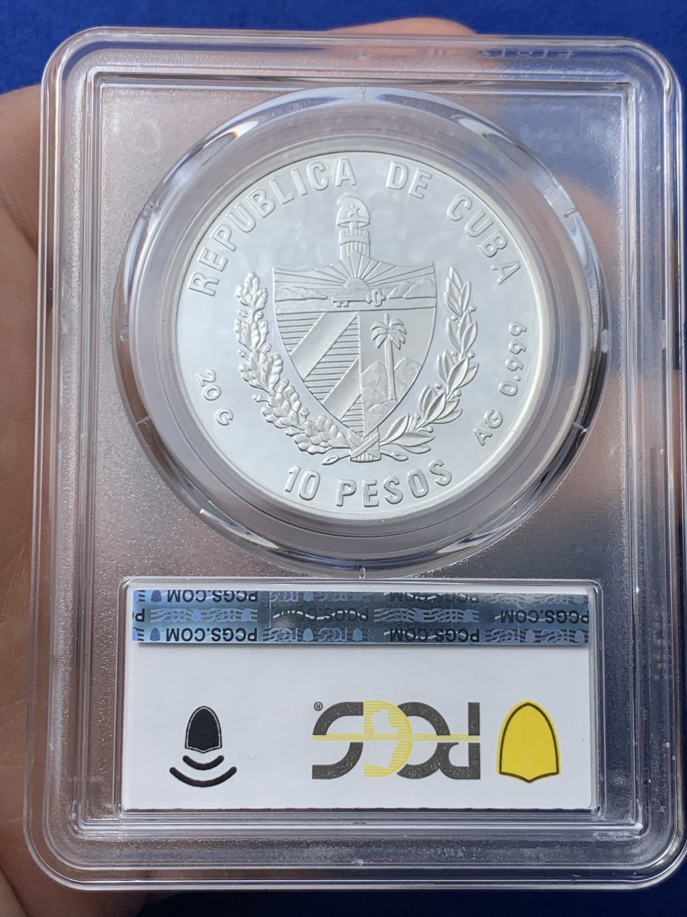 《竞宝斋》第260场-周日，周一，周二 3场连拍 (全场包邮) 唯一冠军分 PCGS金盾 PR69DCAM 古巴1996年10比索精制大银币