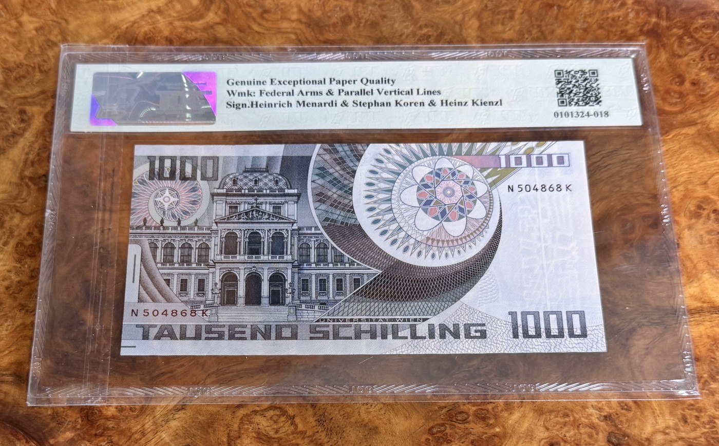 Chase Auction 第28期 - - 外钞、民国钞和人民币混合场！ 1983年奥地利1000先令，TQG66！