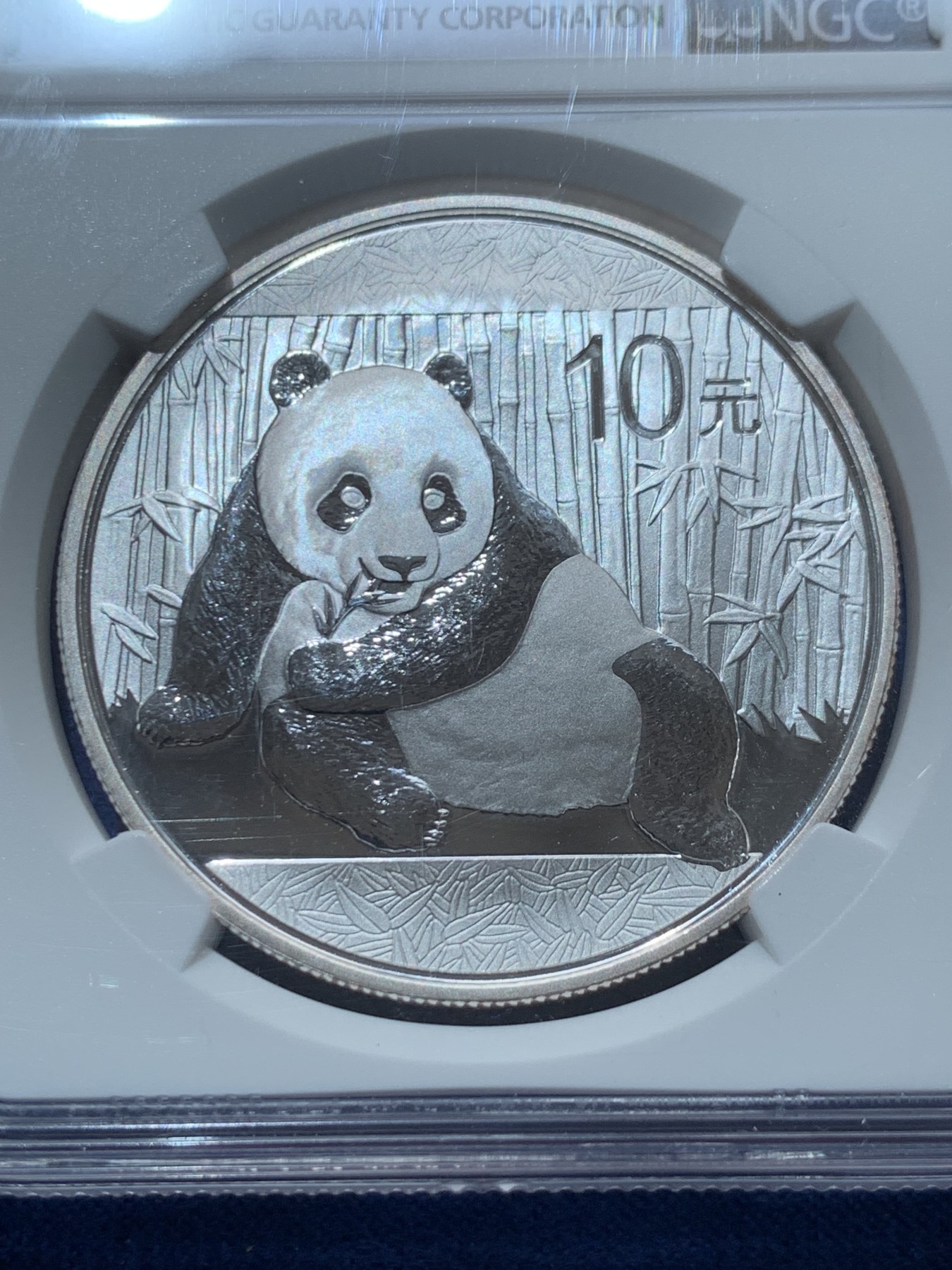 《竞宝斋》第260场-周日，周一，周二 3场连拍 (全场包邮) NGC MS70 中国 2015年熊猫10元银币 1盎司 （含证书）