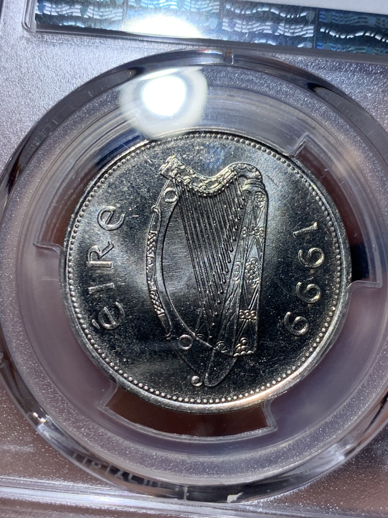 《竞宝斋》第260场-周日，周一，周二 3场连拍 (全场包邮) PCGS金盾 MS65 爱尔兰国宝麋鹿1999年1镑镍币